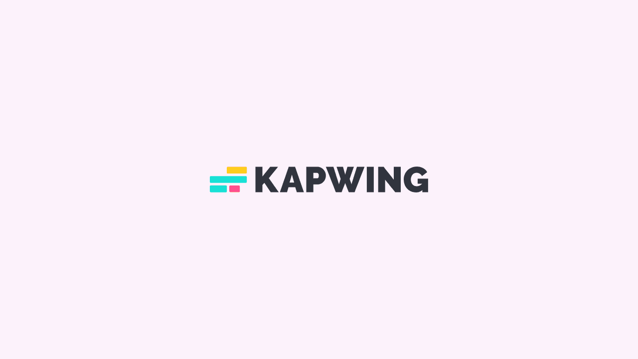 Alt text: Logo with colorful horizontal lines and the word "KAPWING" in bold black letters.