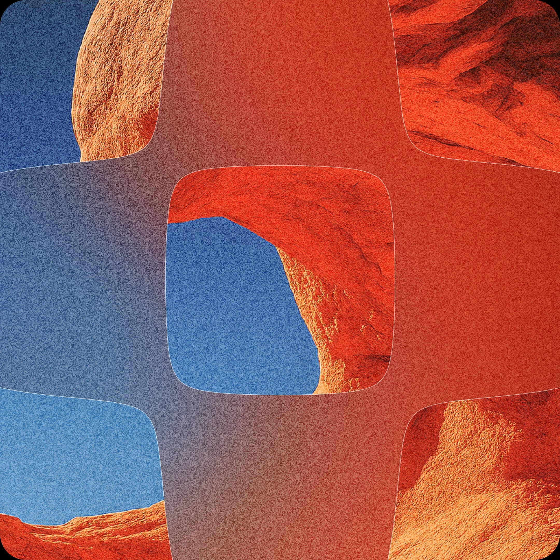 orange mountain on the right side and blue sky on the left