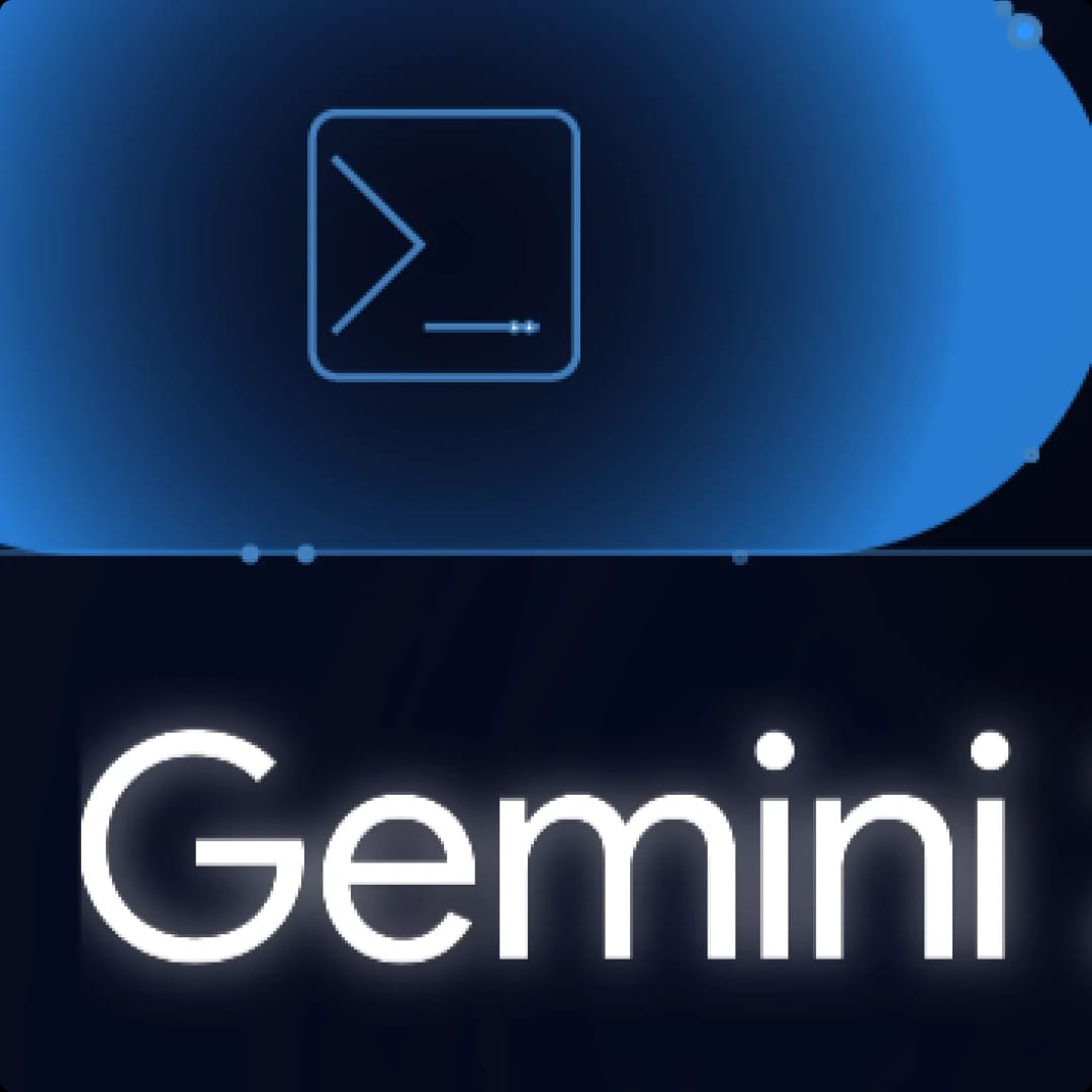 Gemini logo with a command prompt icon above it.