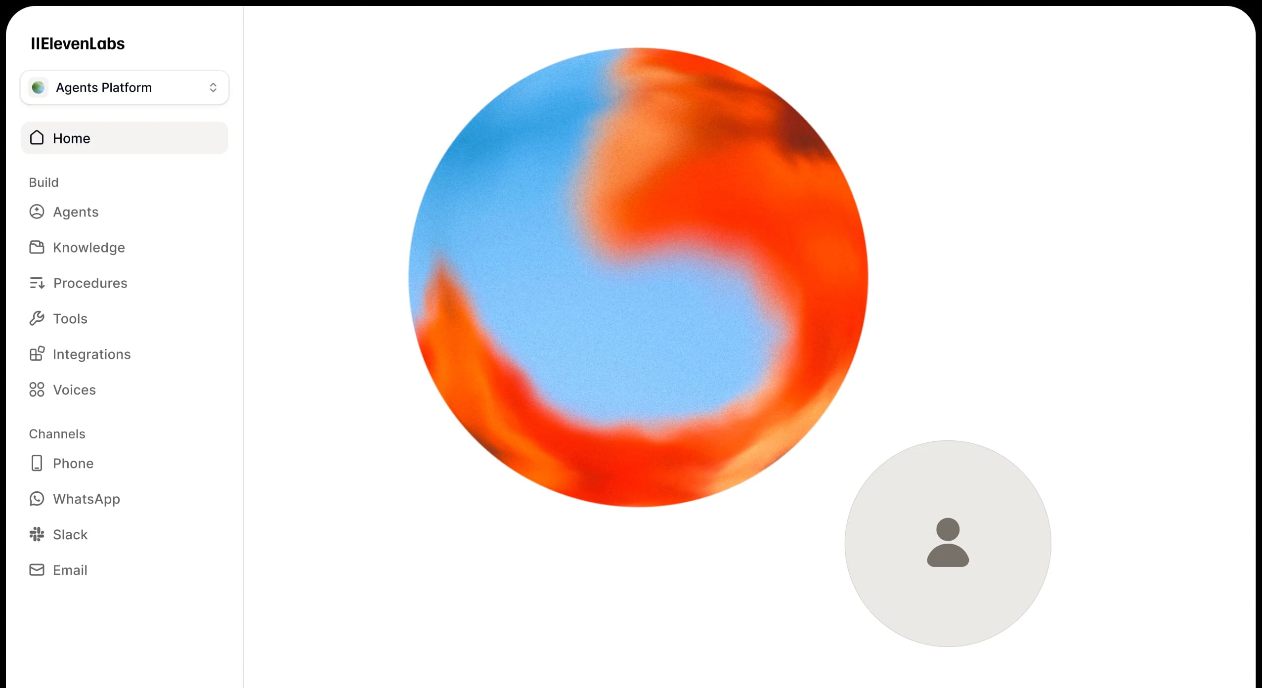 ElevenLabs Agents platform conversation UI