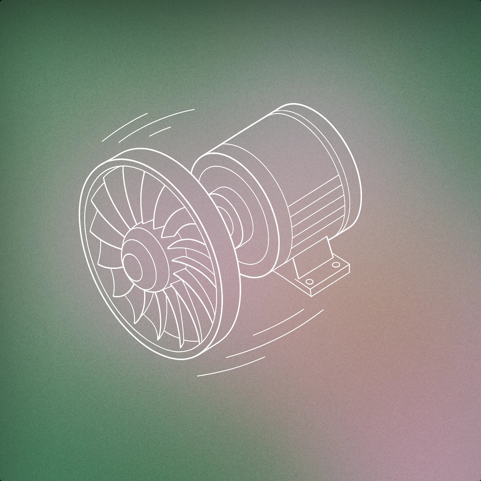 Cover of A stylized turbine rotor with visible curved blades, mounted on a cylindrical motor housing, with subtle motion lines to suggest rotation and energy for Turbine Motor sound effects