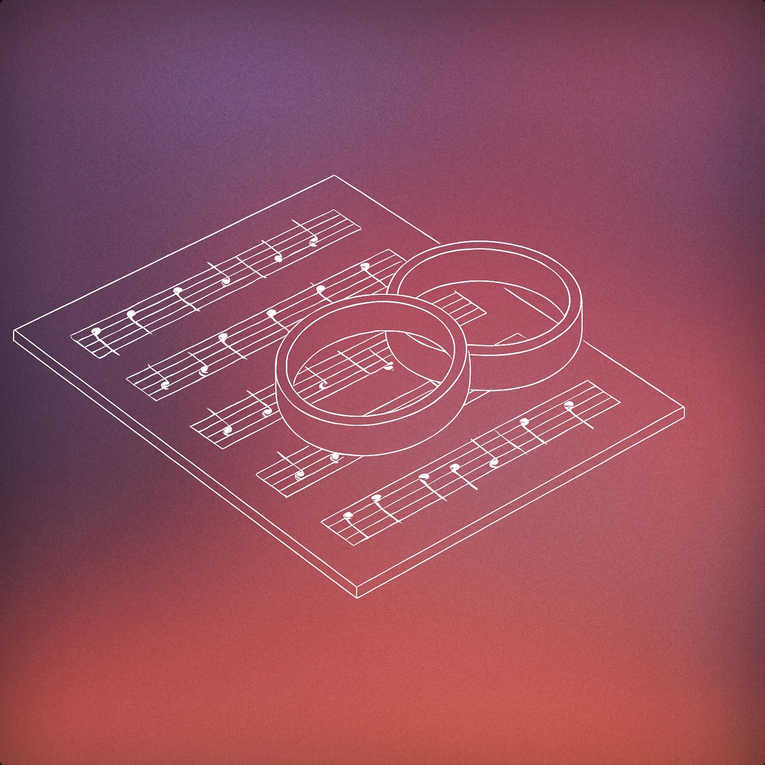 Cover of A pair of wedding rings resting on an open music sheet for Wedding sound effects