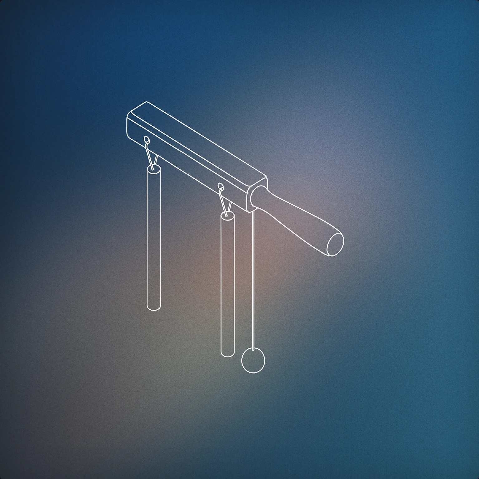 Cover of Minimalist handheld chime with two small suspended rods and a striker for Jing sound effects