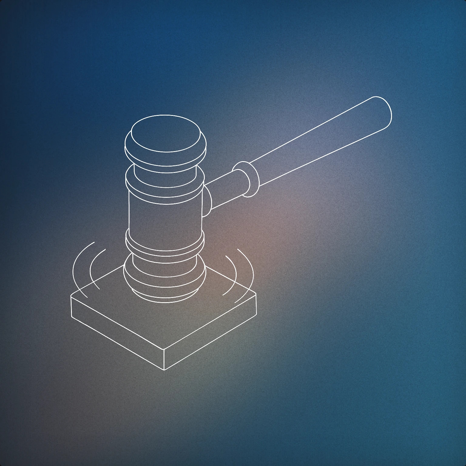 Cover of A stylized judge's gavel striking a sound block, with subtle vibration lines emanating from the point of impact for Hammer sound effects