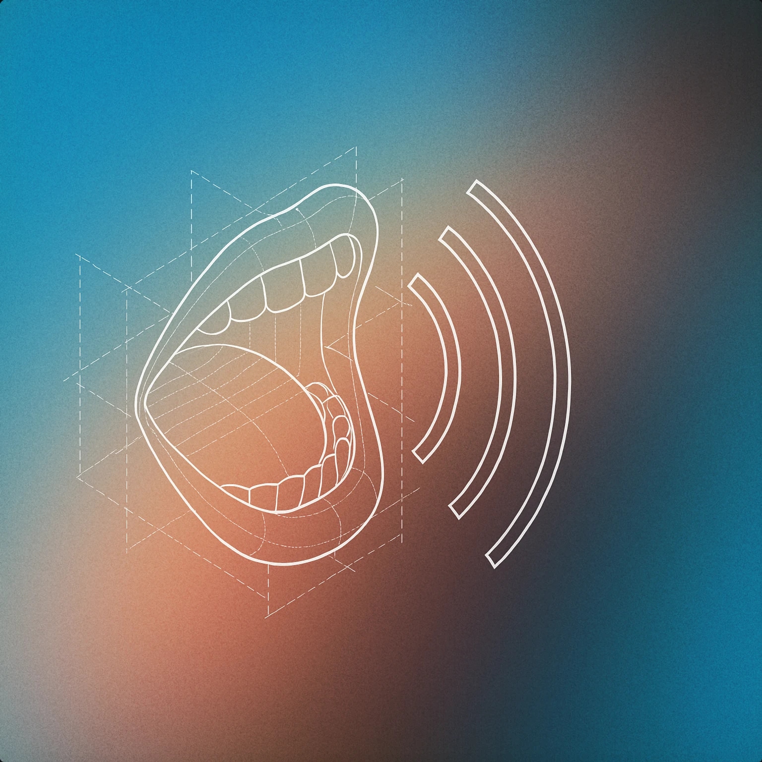 Cover of a stylized open mouth with sound lines emanating outward for Hey sound effects