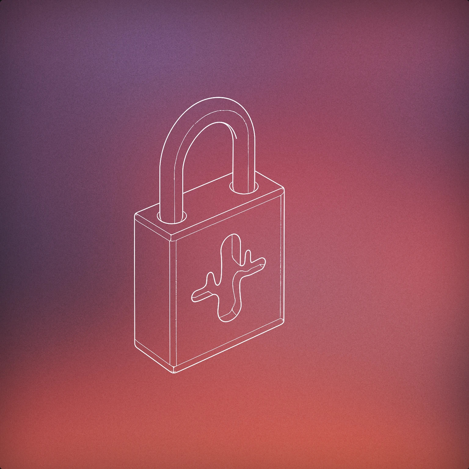 Cover of padlock with a soundwave-shaped keyhole for Lock sound effects