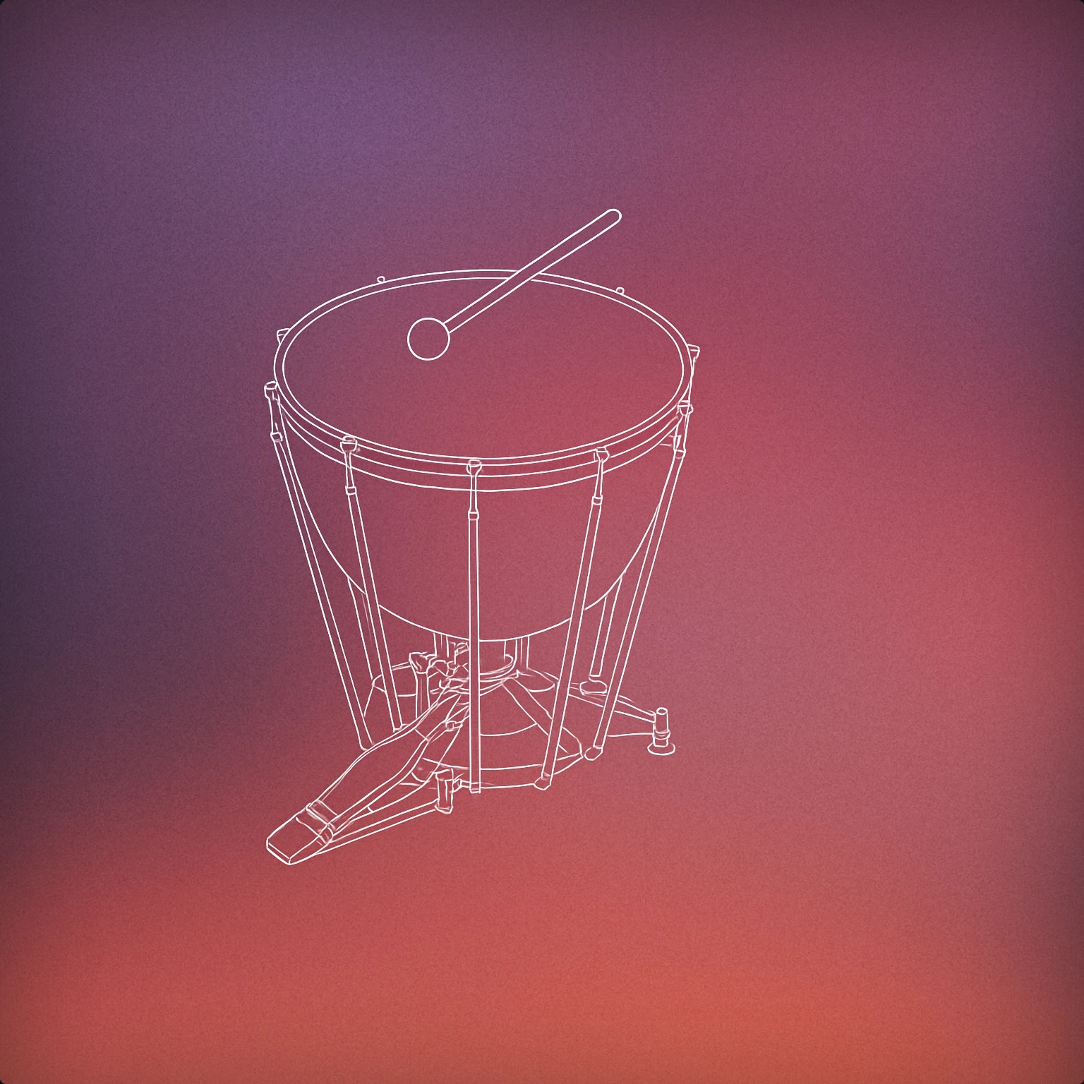 Cover of a dramatic, oversized timpani drum with a single mallet poised above it for Dun Dun Dun sound effects