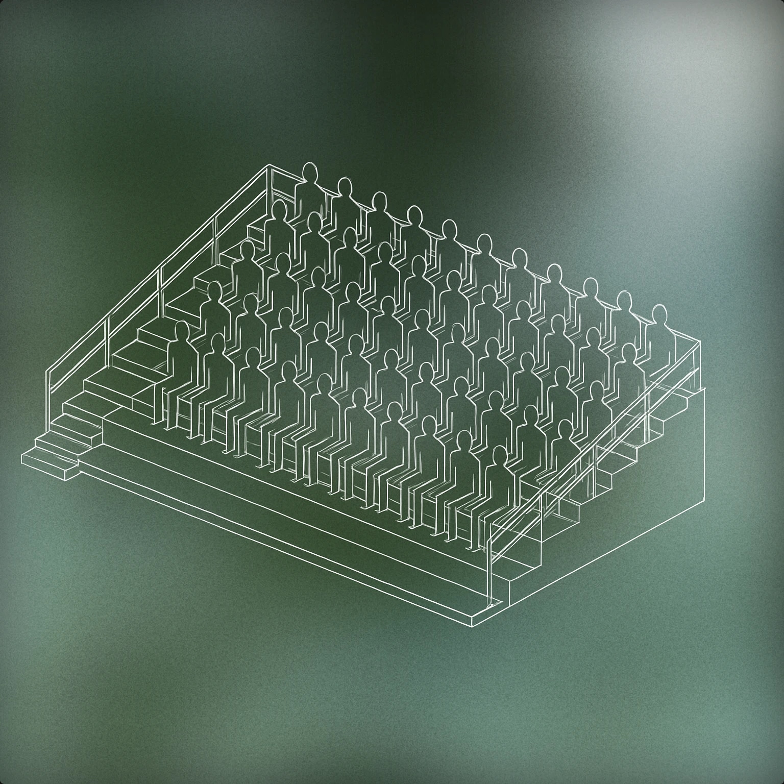 Cover of stylized stadium bleachers filled with simplified human silhouettes for Crowd Noise sound effects