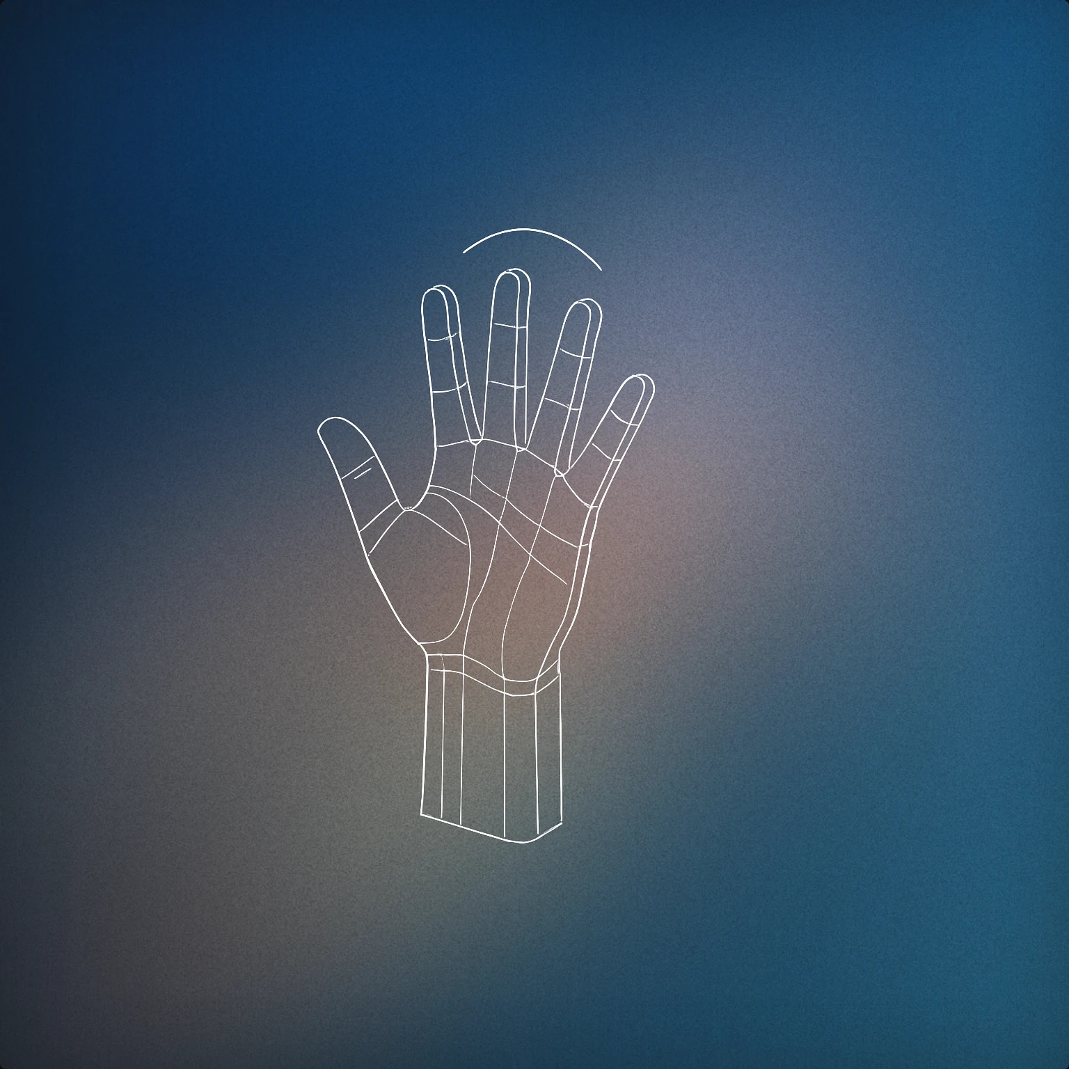 Cover of a single raised hand with an open palm, fingers spread wide, and a subtle motion line above it to suggest excitement for Children Cheering sound effects