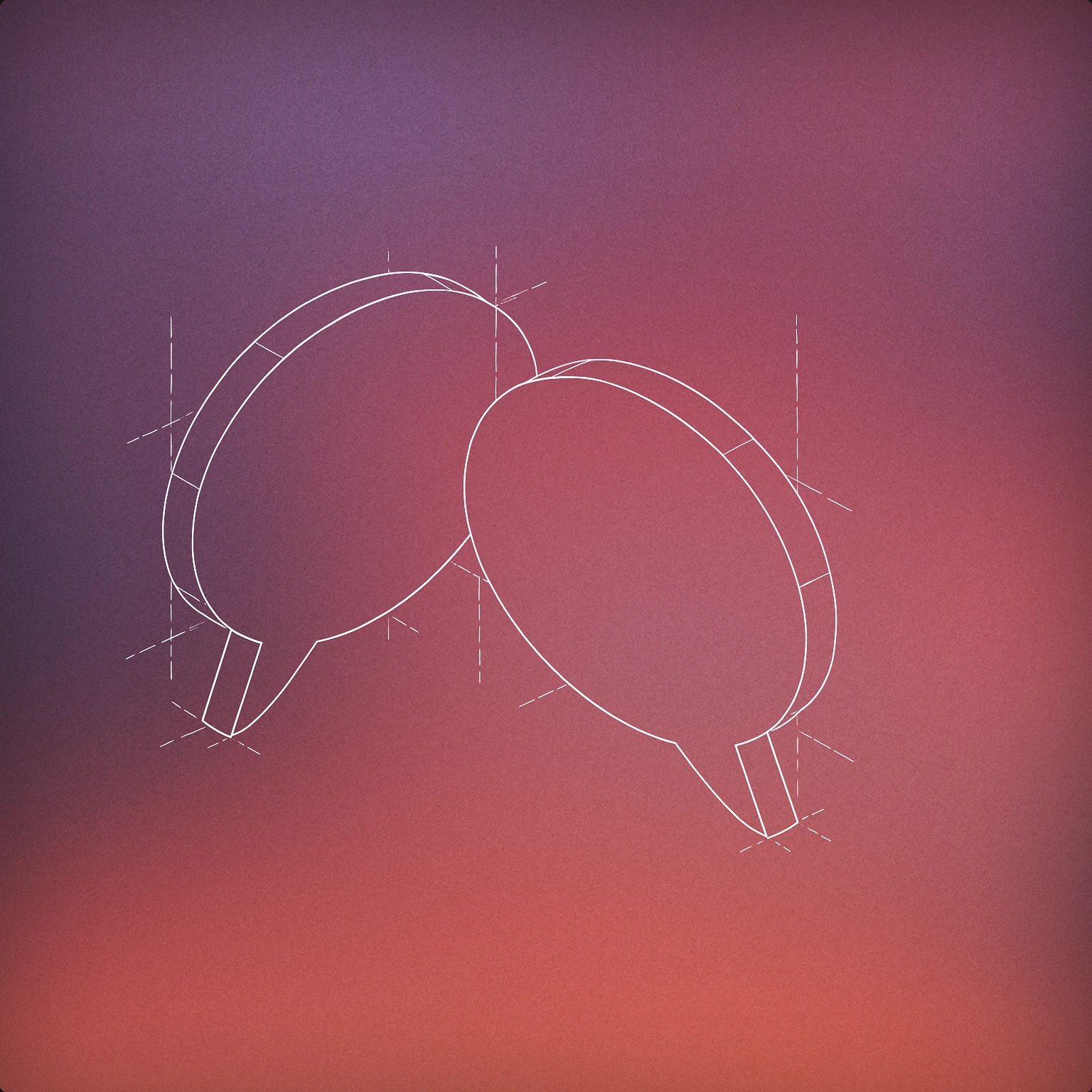 Cover of Two stylized speech bubbles facing each other with a slight overlap for Conversation sound effects