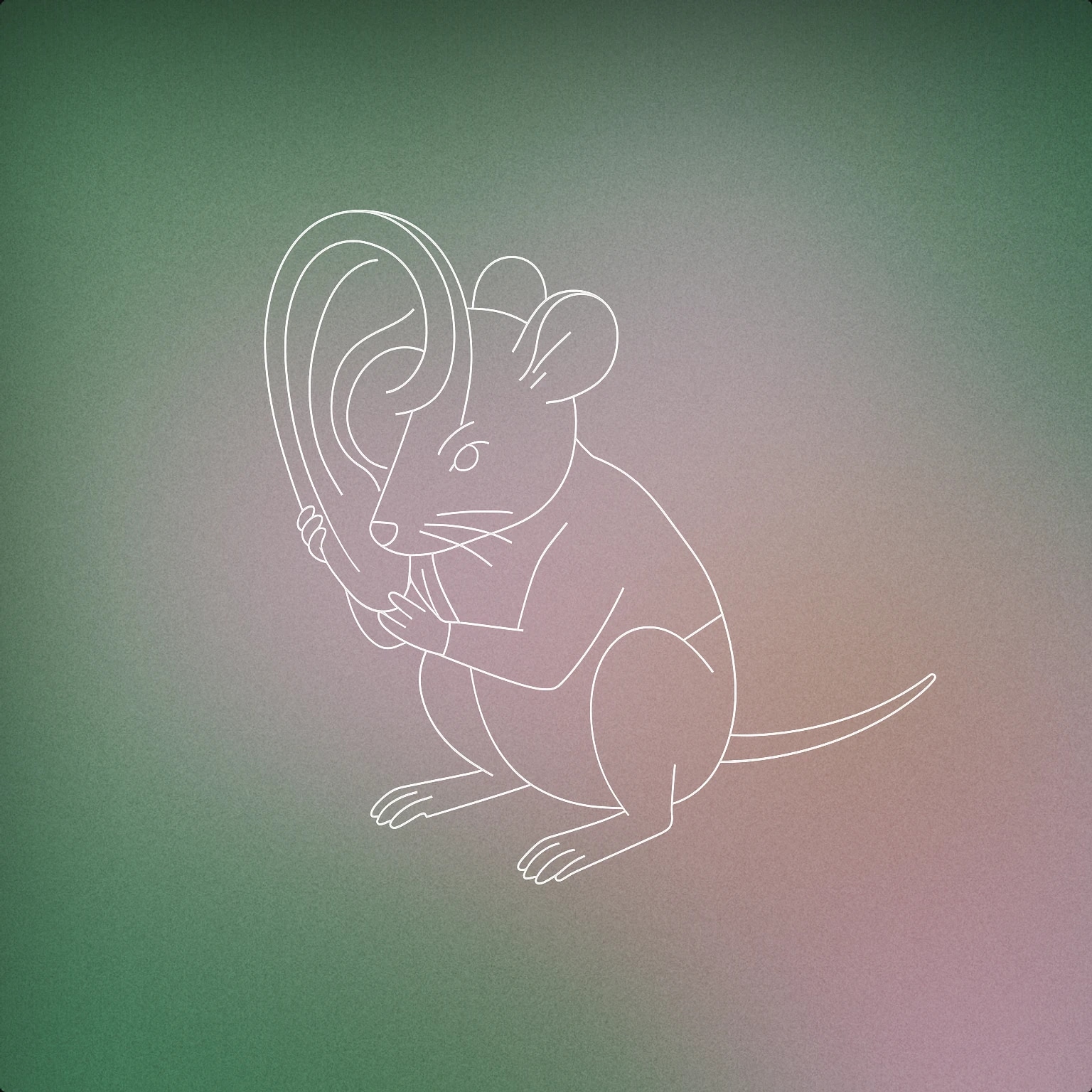 Cover of A mouse holding a large, stylized ear to its head for Rodent sound effects