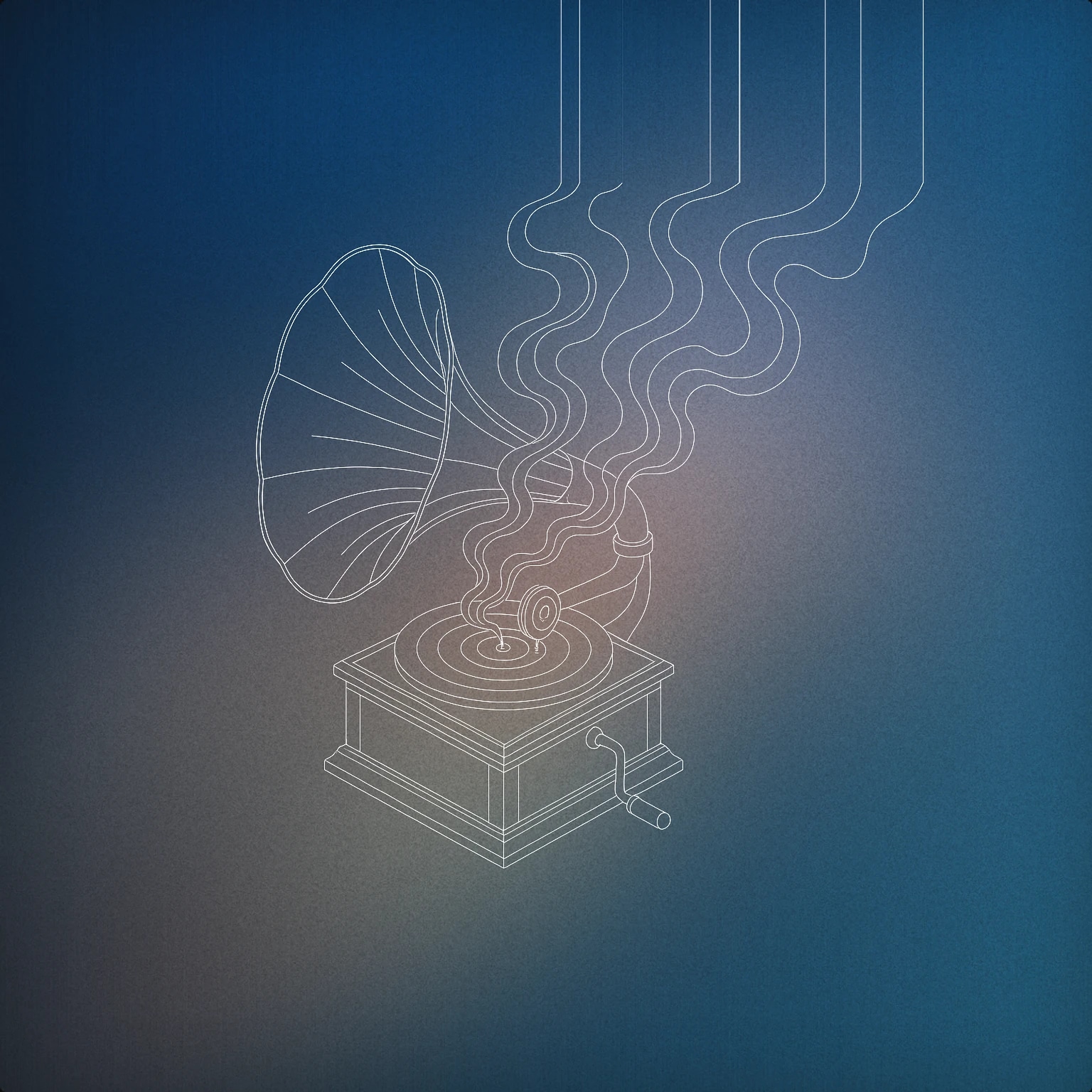 Cover of Enchanted phonograph with a shadowy, swirling aura emanating from its horn for Dark Magic sound effects