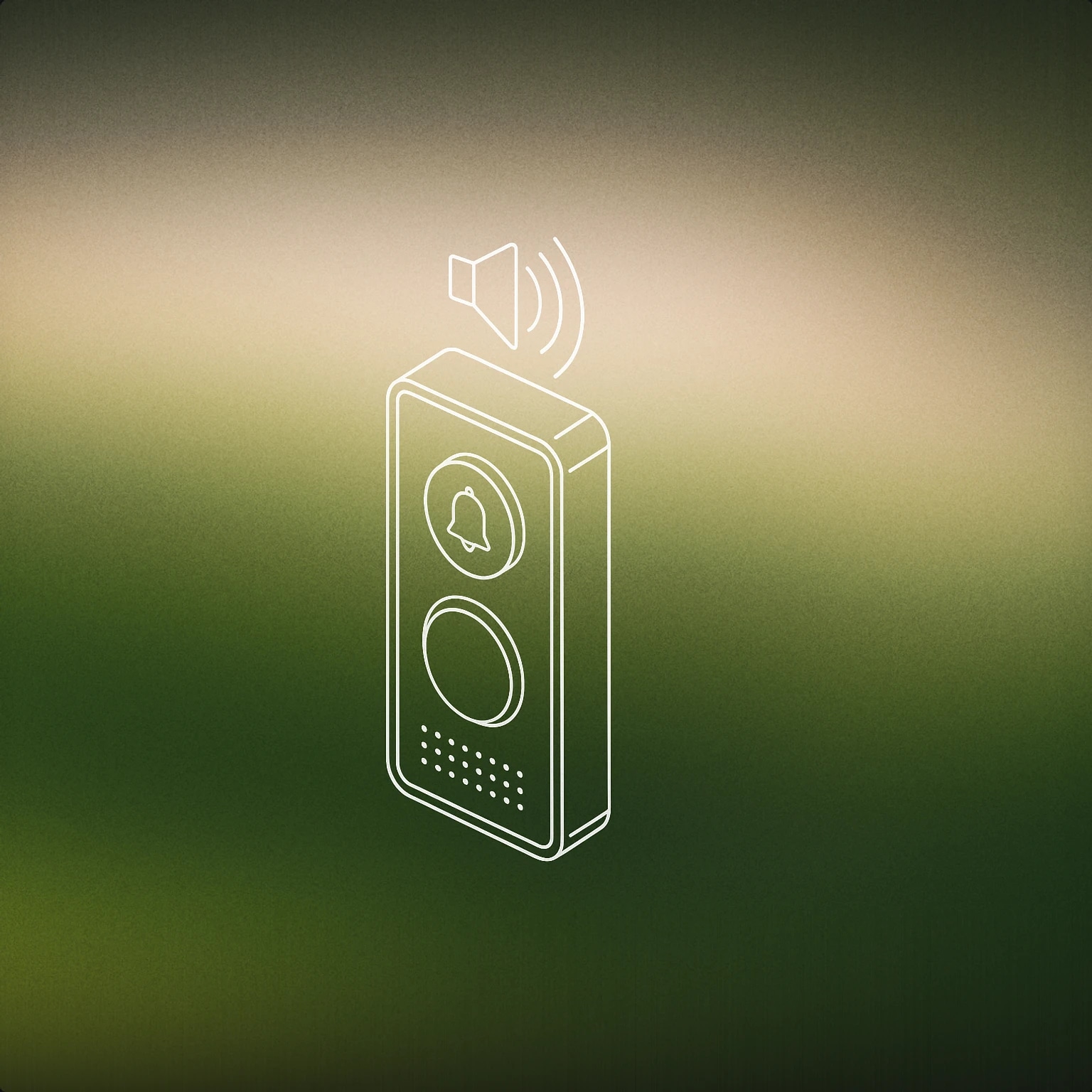 Cover of doorbell with a subtle sound icon above it for Welcome sound effects