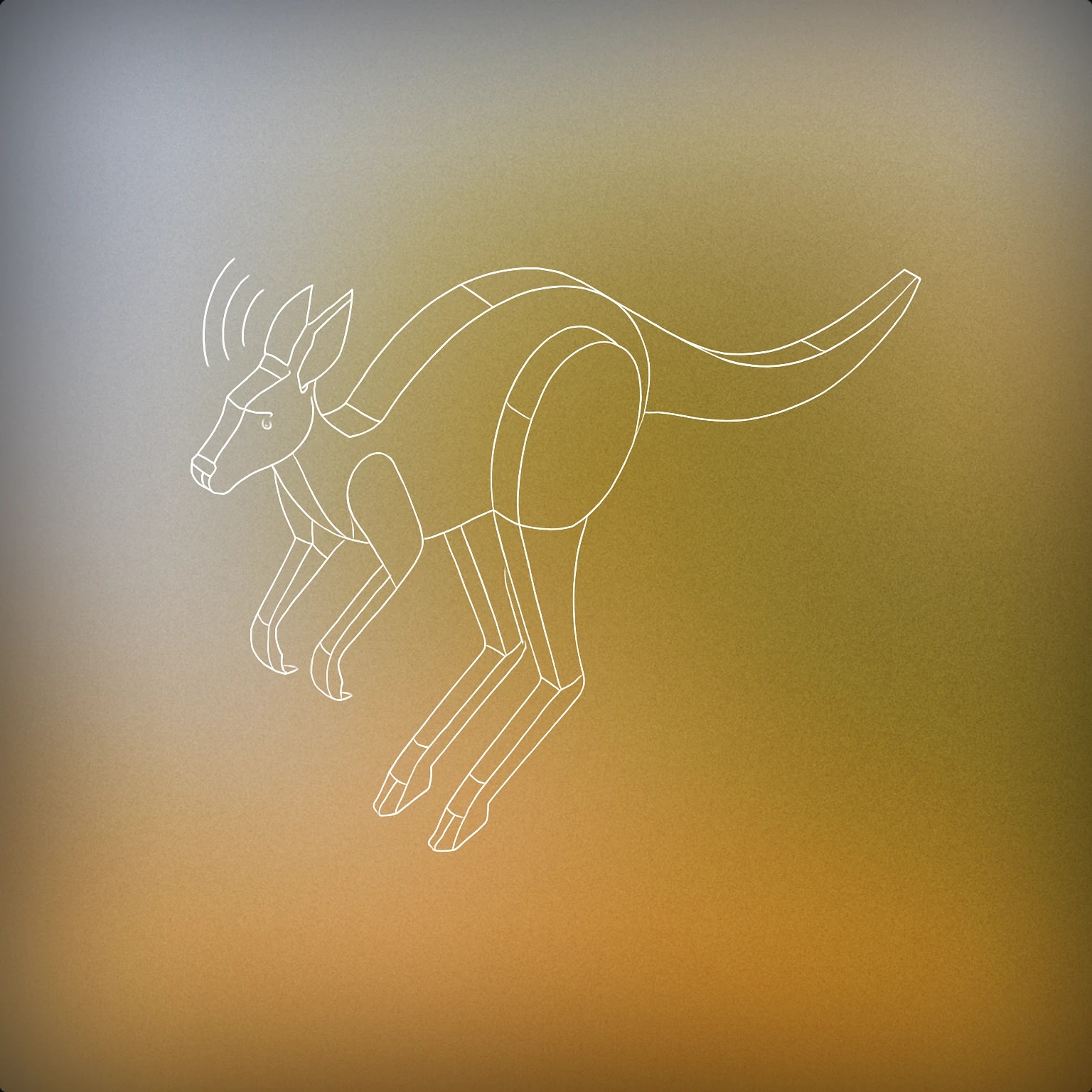Cover of A kangaroo mid-leap with a stylized contour of ear waves emanating from its ear for Kangaroo sound effects