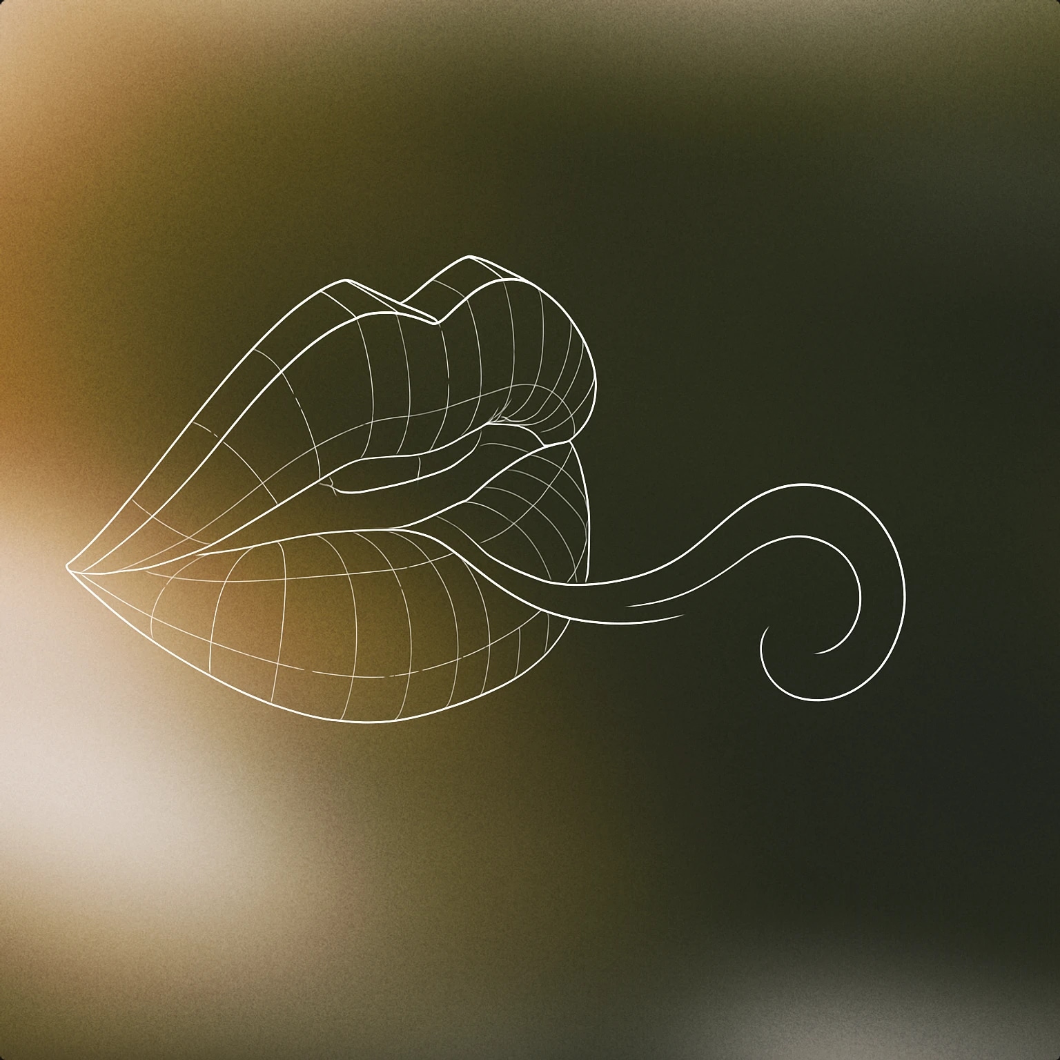 Cover of a stylized pair of gently parted lips with a subtle, flowing line emerging from them to represent exhaled breath for Breath sound effects