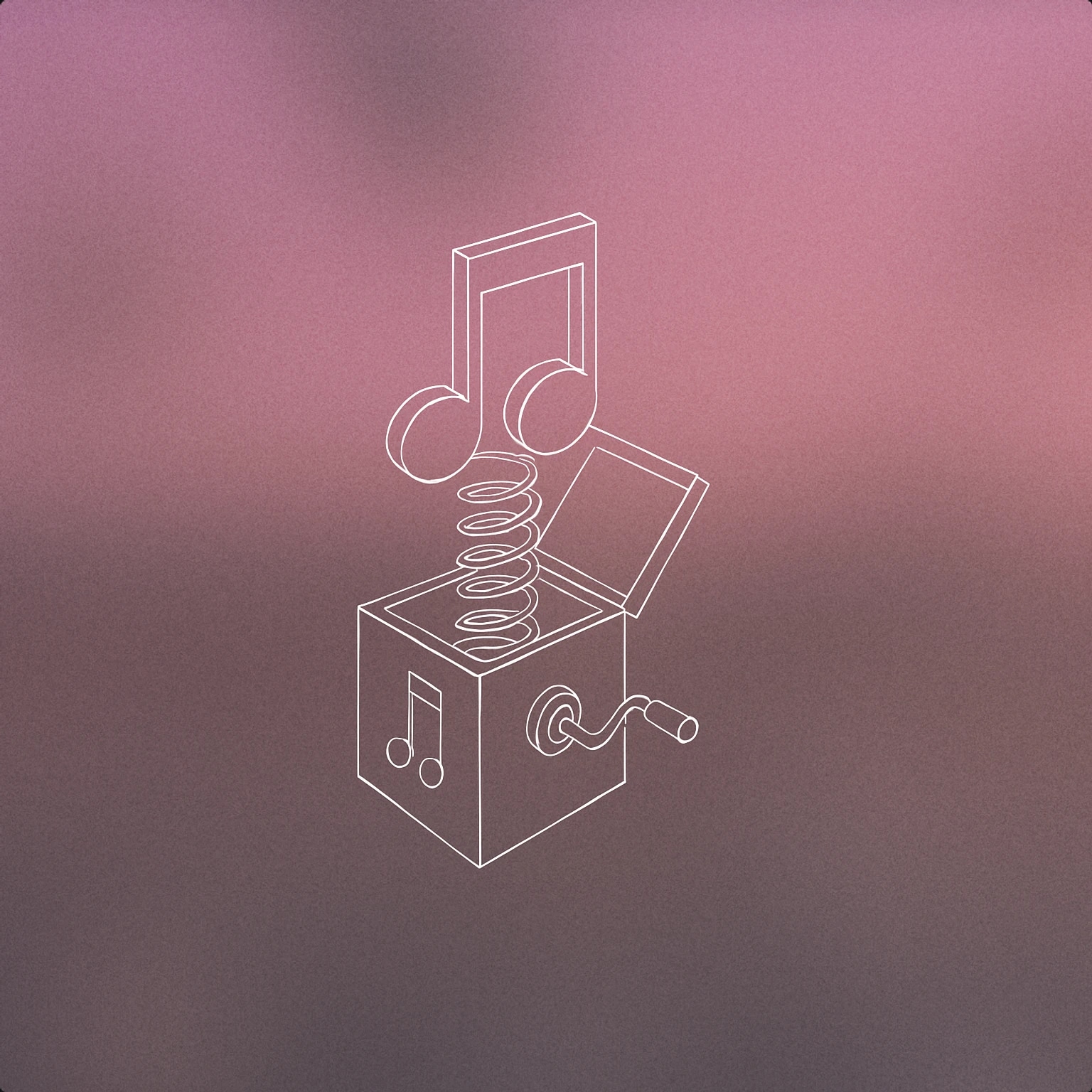 Cover of musical jack-in-the-box with a stylized note as the head for Playful sound effects