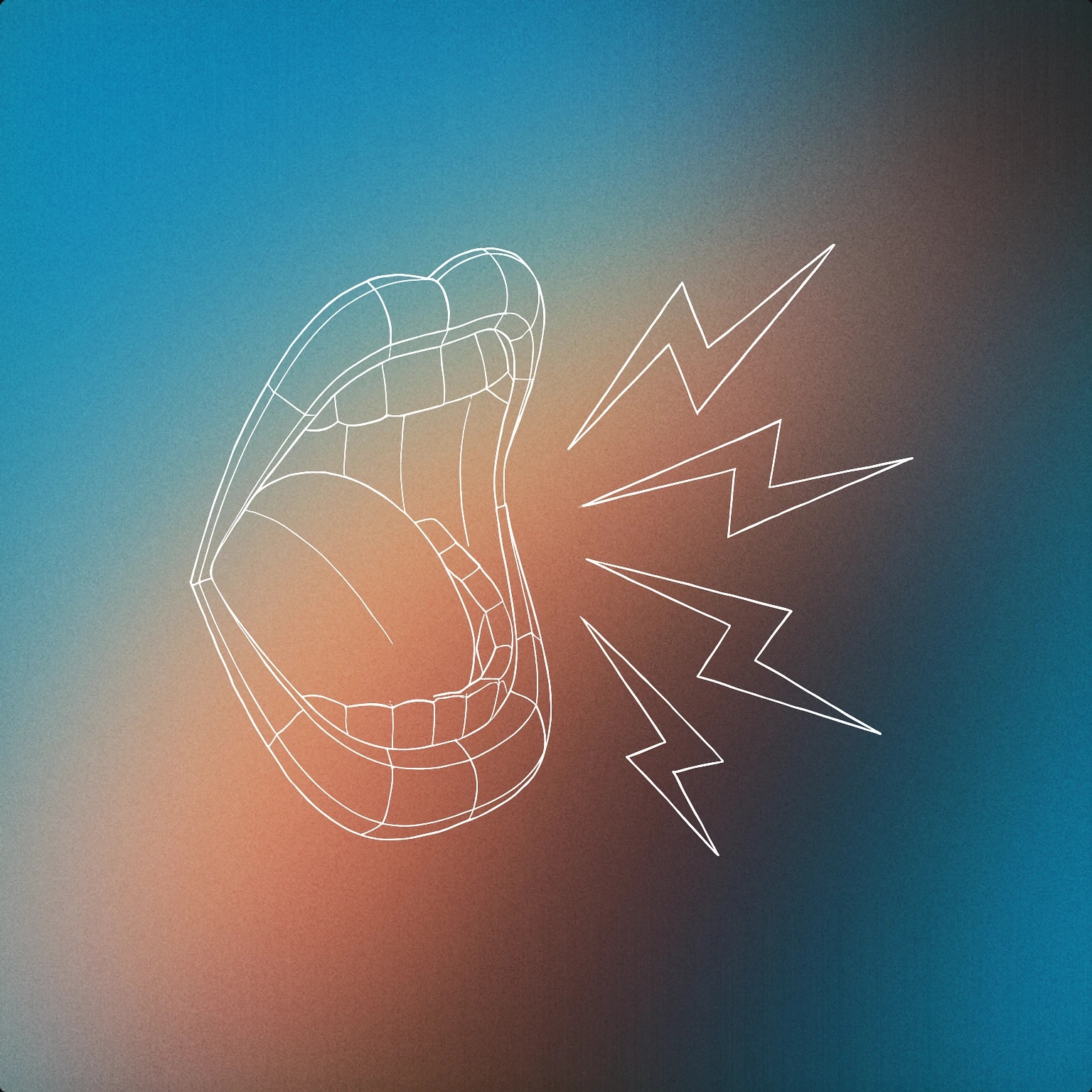 Cover of an open mouth with stylized, jagged sound lines emanating outward for Scream sound effects