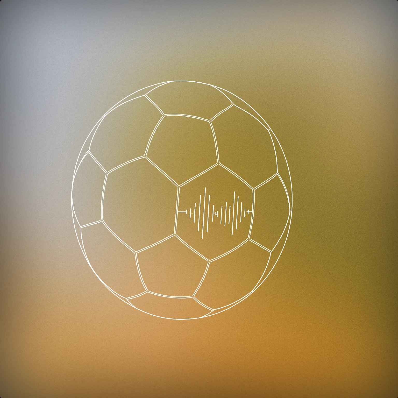 Cover of a soccer ball with a subtle soundwave pattern etched onto its surface for Soccer sound effects