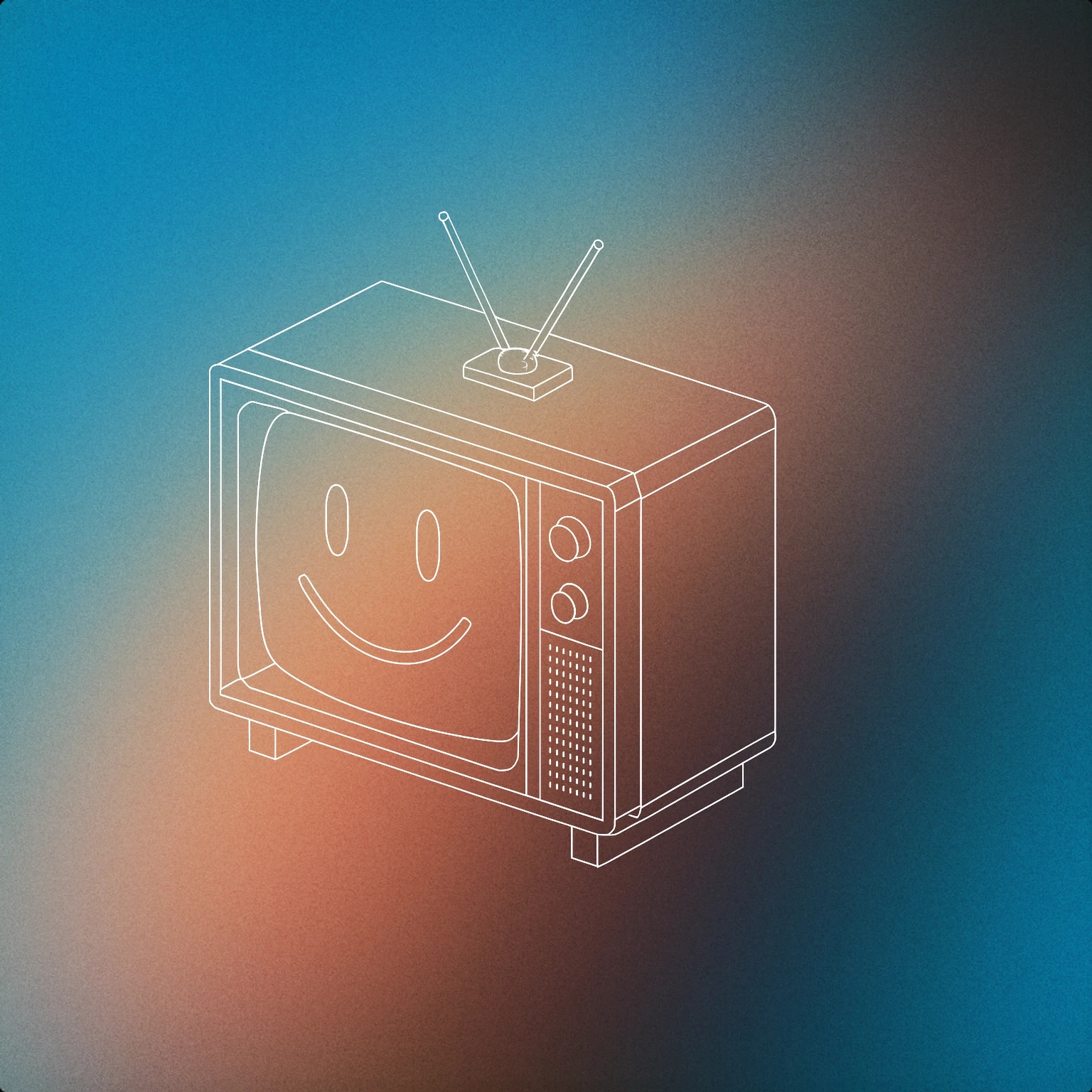 Cover of a vintage television set with a visible speaker grille and a stylized smile on the screen for Canned Laughter sound effects