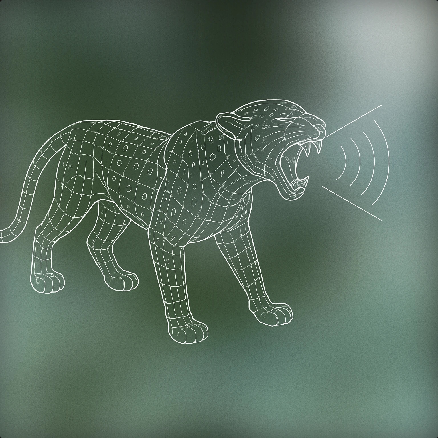 Cover of Jaguar roaring with stylized soundwave emanating from its open mouth for Jaguar sound effects