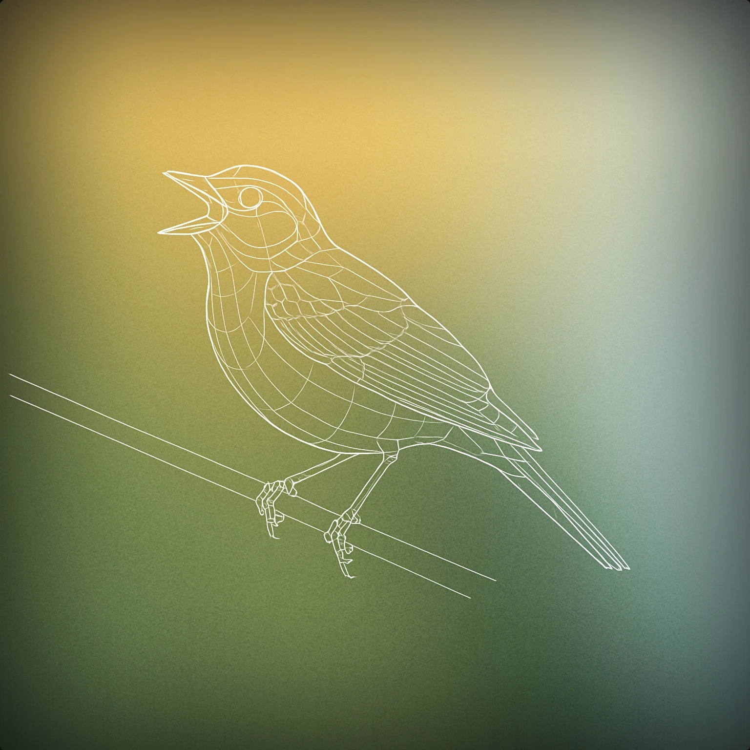 Cover of A stylized songbird perched on a thin branch with its beak open as if singing for Birds sound effects