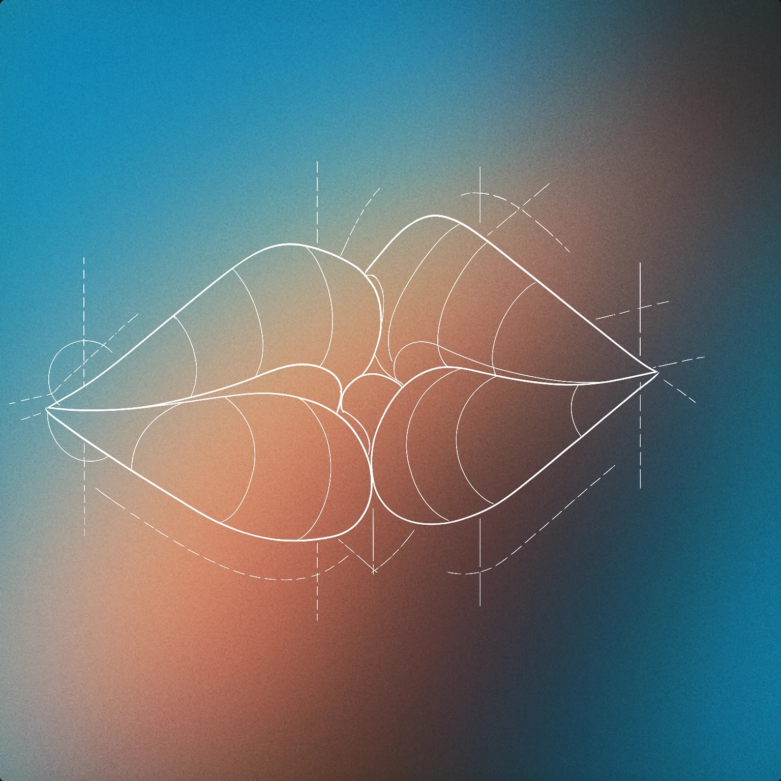 Cover of Two stylized lips gently touching, forming a subtle heart shape at the point of contact for Kissing sound effects