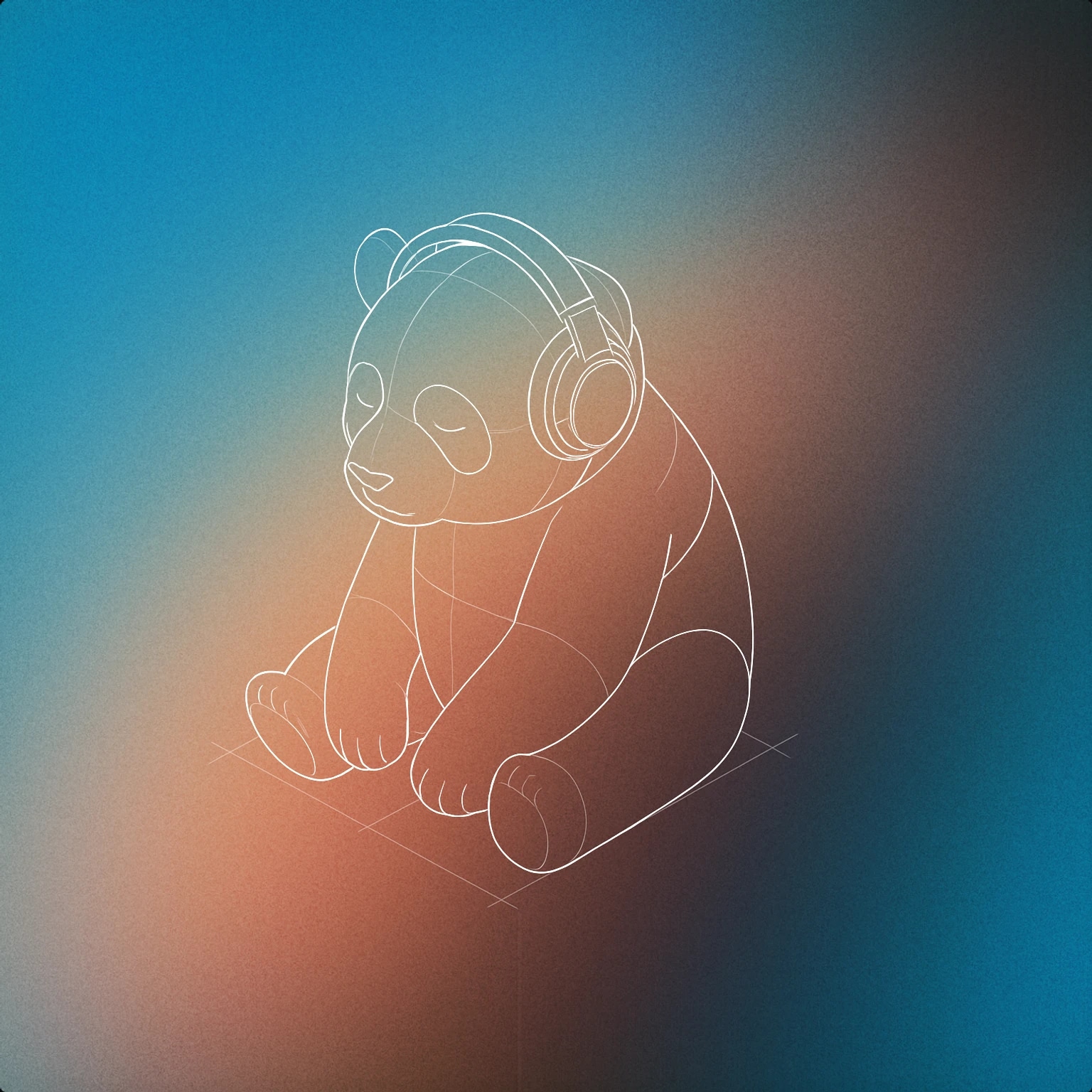 Cover of Panda wearing sleek headphones sitting with closed eyes for Panda sound effects