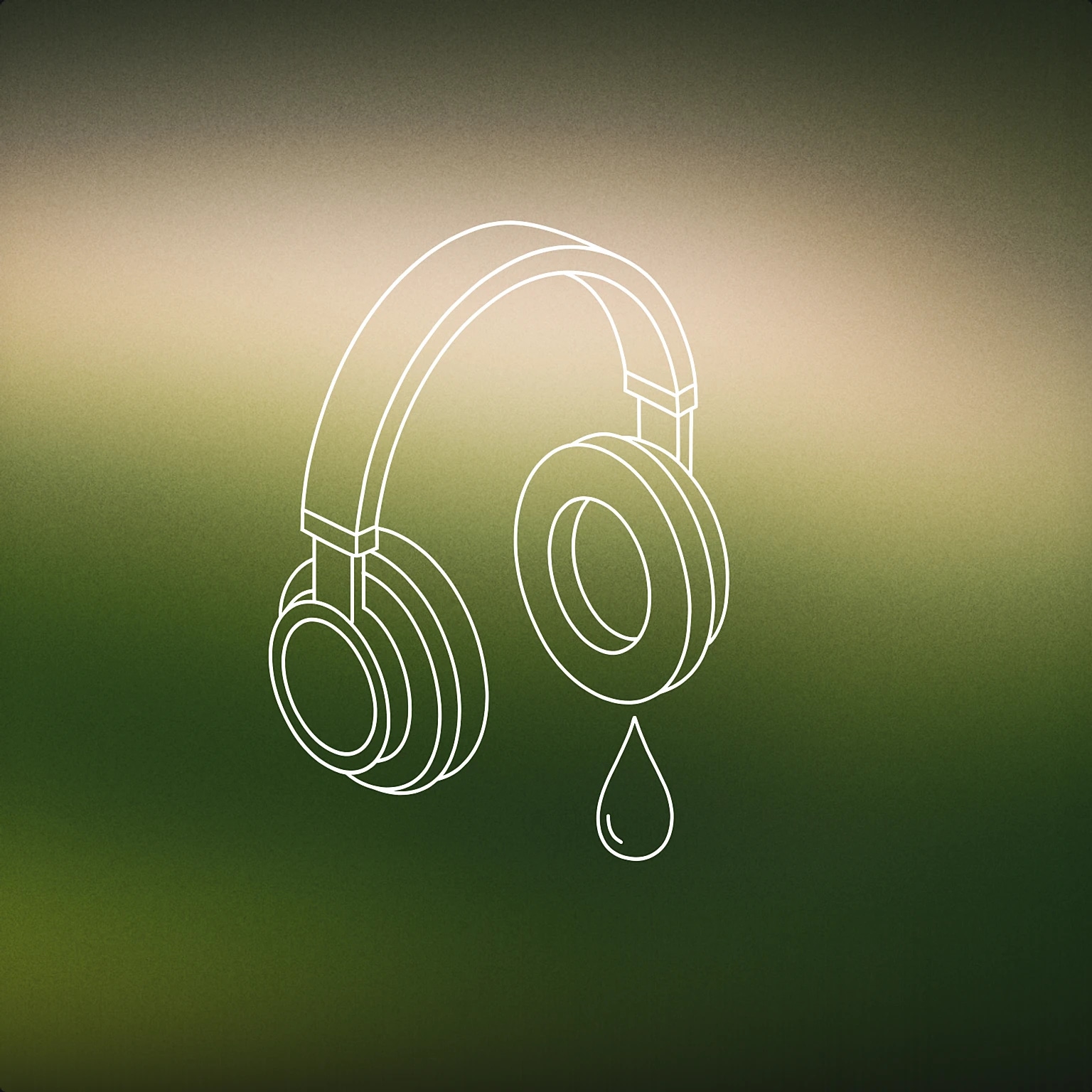 Cover of A stylized, simplified headphone with a single large audio droplet falling from one earcup for Dripping sound effects
