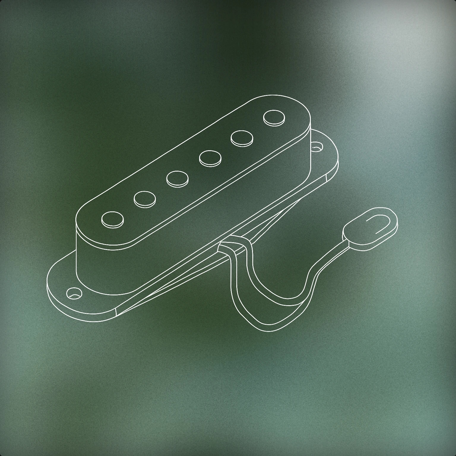 Cover of A stylized handheld guitar pickup component with visible pole pieces for Pick Up sound effects