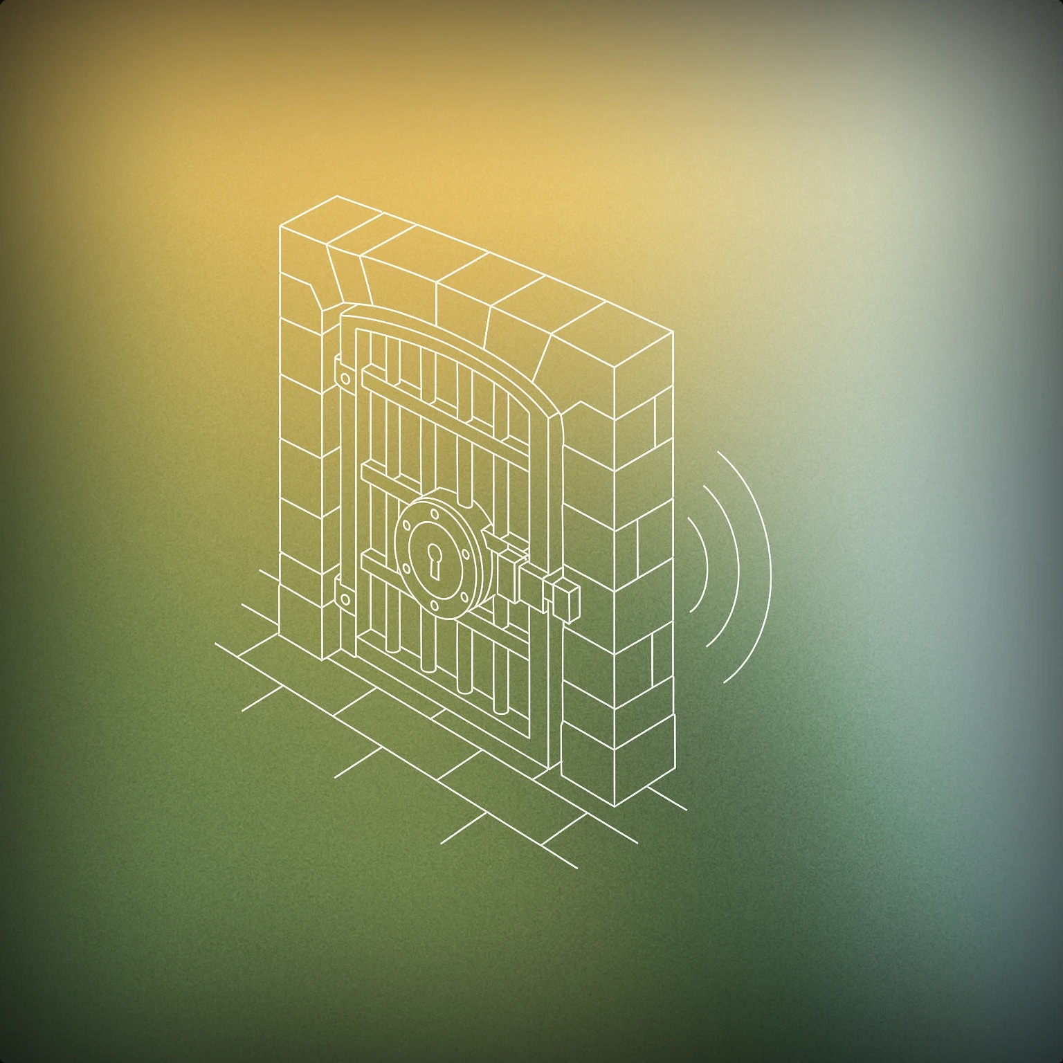 Cover of A heavy, barred dungeon door with a large, circular lock at its center, slightly ajar to suggest sound escaping from within for Dungeon sound effects