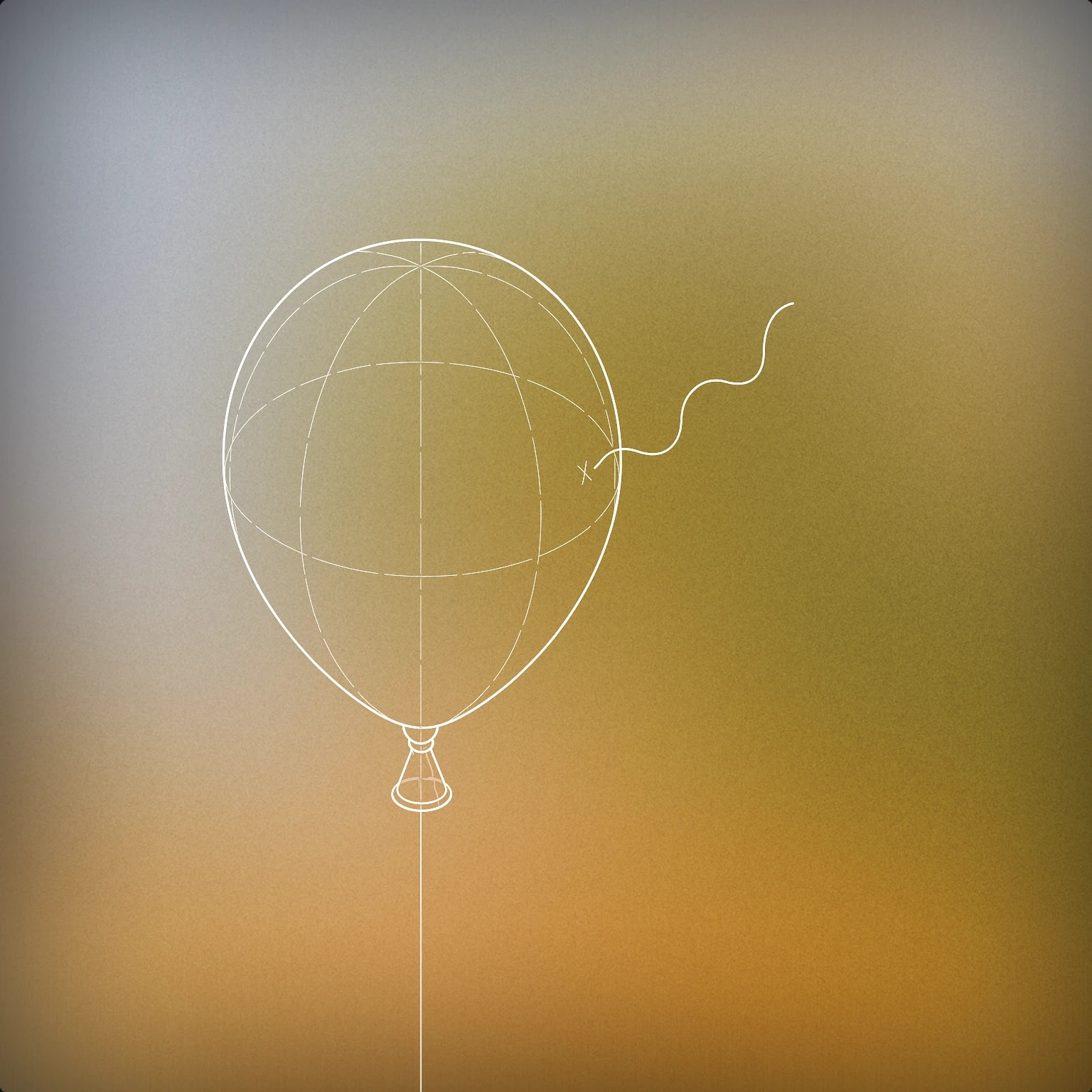 Cover of A stylized balloon with a small puncture emitting a thin, wavy line for Hissing Squeeking sound effects