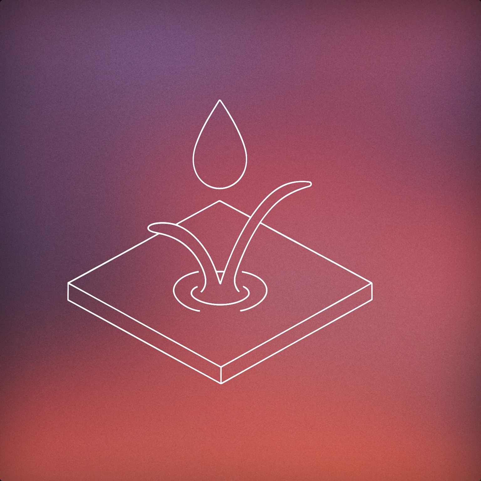 Cover of A stylized droplet hitting a flat surface, creating a single, clean upward splash arc for Water Splash sound effects