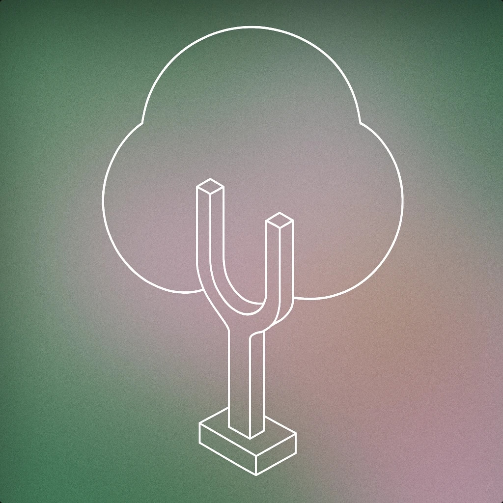Cover of A stylized tree with a trunk shaped like a tuning fork and simple, rounded foliage on top for Vegetation sound effects