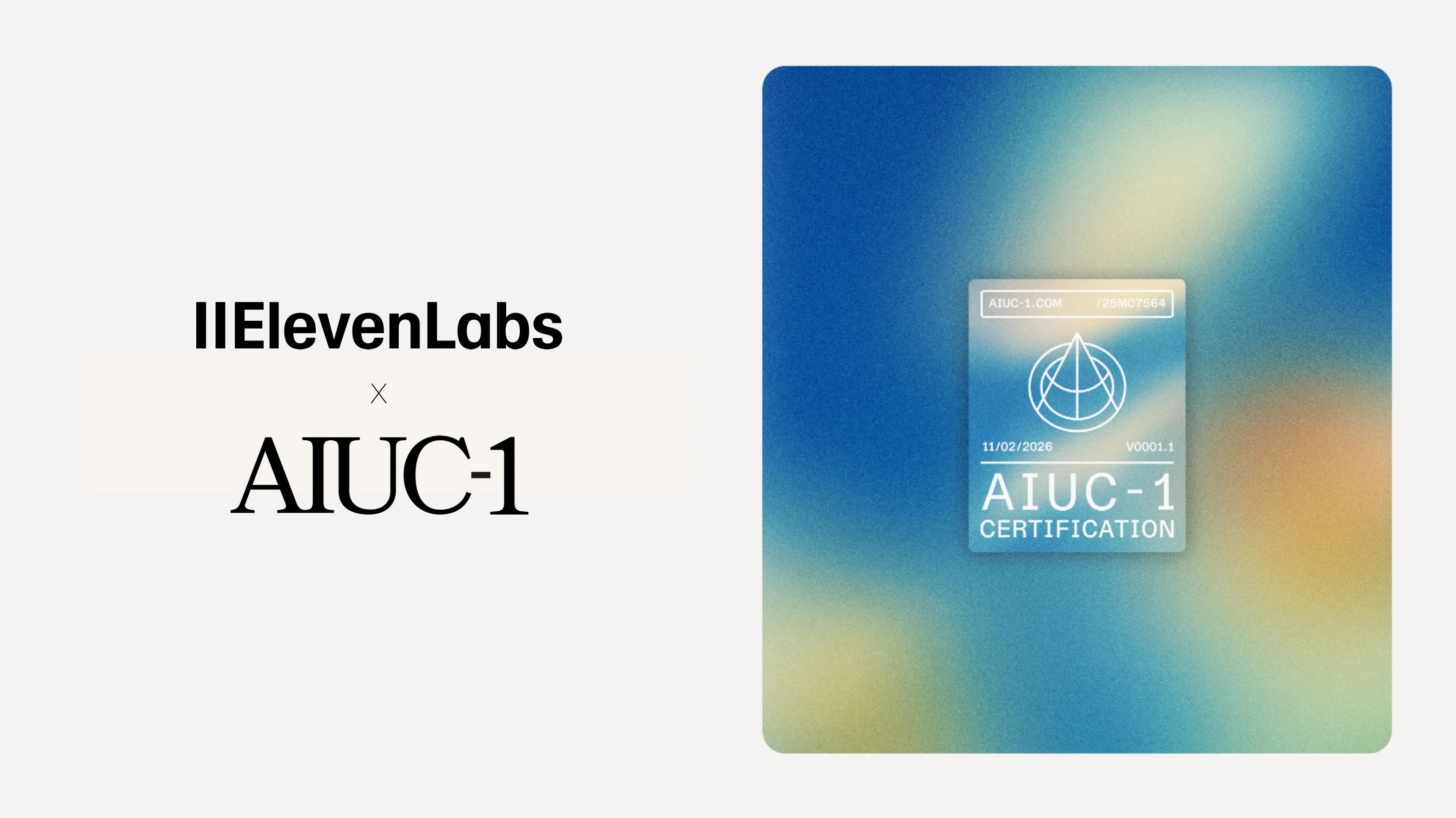 ElevenLabs AIUC-1 Partnership Image with Plaque on the Right