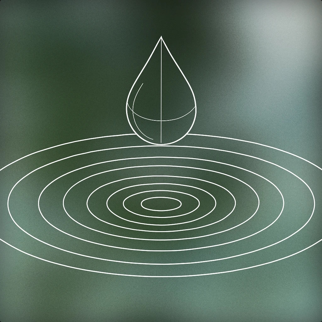 Cover of a single water droplet rippling a smooth surface for Wet sound effects