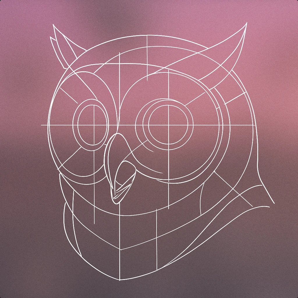 Cover of a stylized owl head with pronounced circular facial disk and closed beak, as if about to make a 'whoo' sound for Whoo sound effects