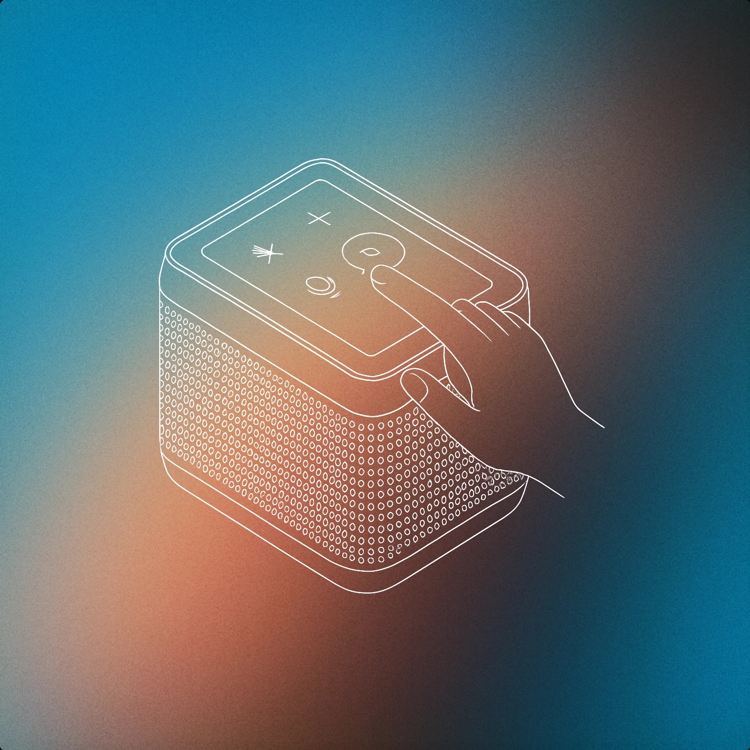 Cover of stylized smart speaker with touch interface for Tech sound effects