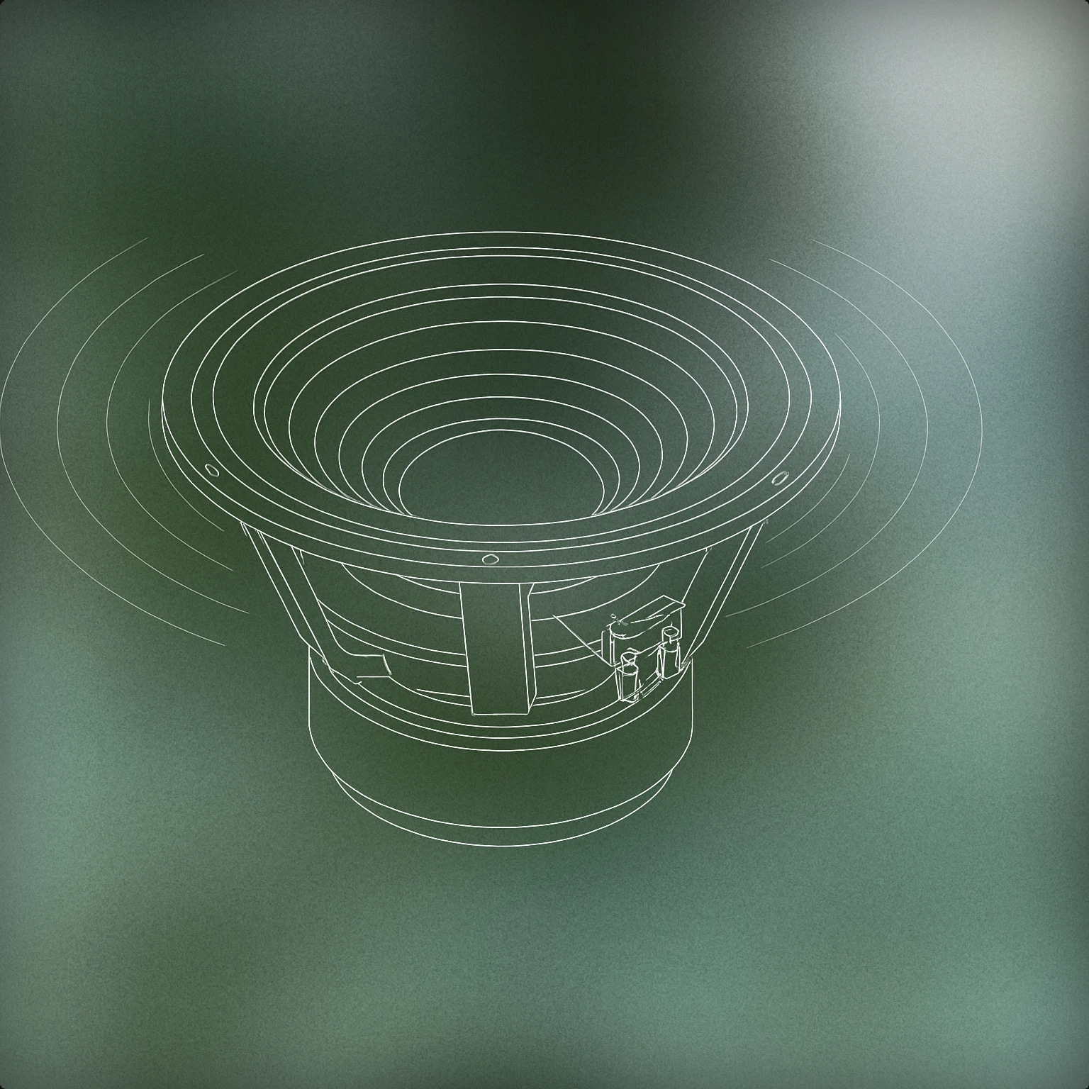 Cover of a large, stylized subwoofer with concentric rings radiating outward for Boom Boom Boom sound effects