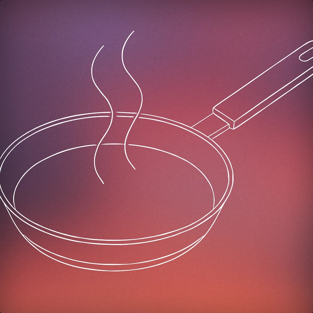 Cover of A frying pan with steam rising for Sizzling sound effects