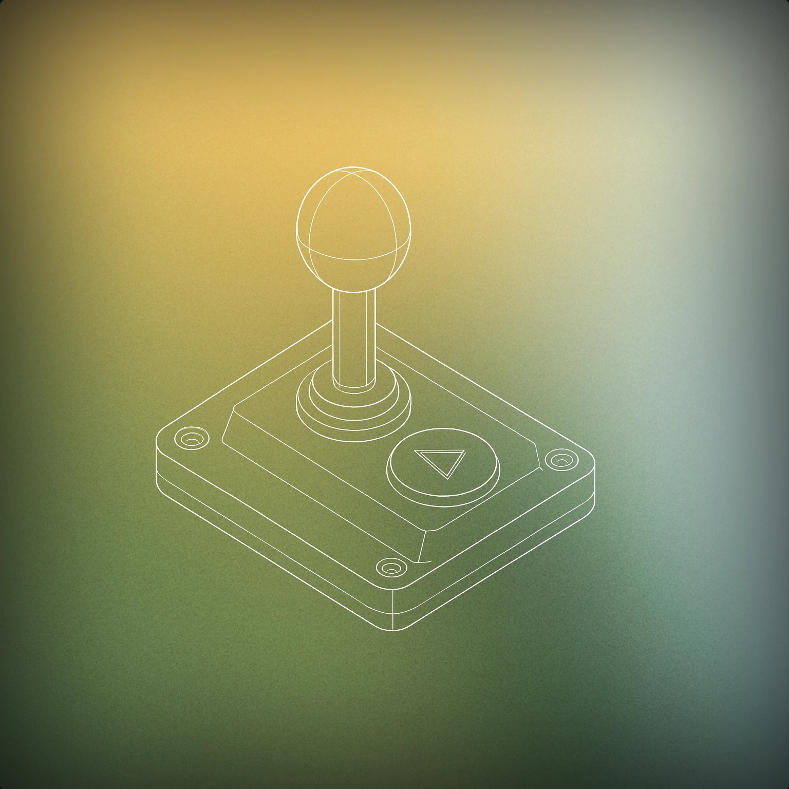 Cover of a stylized arcade game joystick with a prominent play button integrated into its base for Free Game sound effects