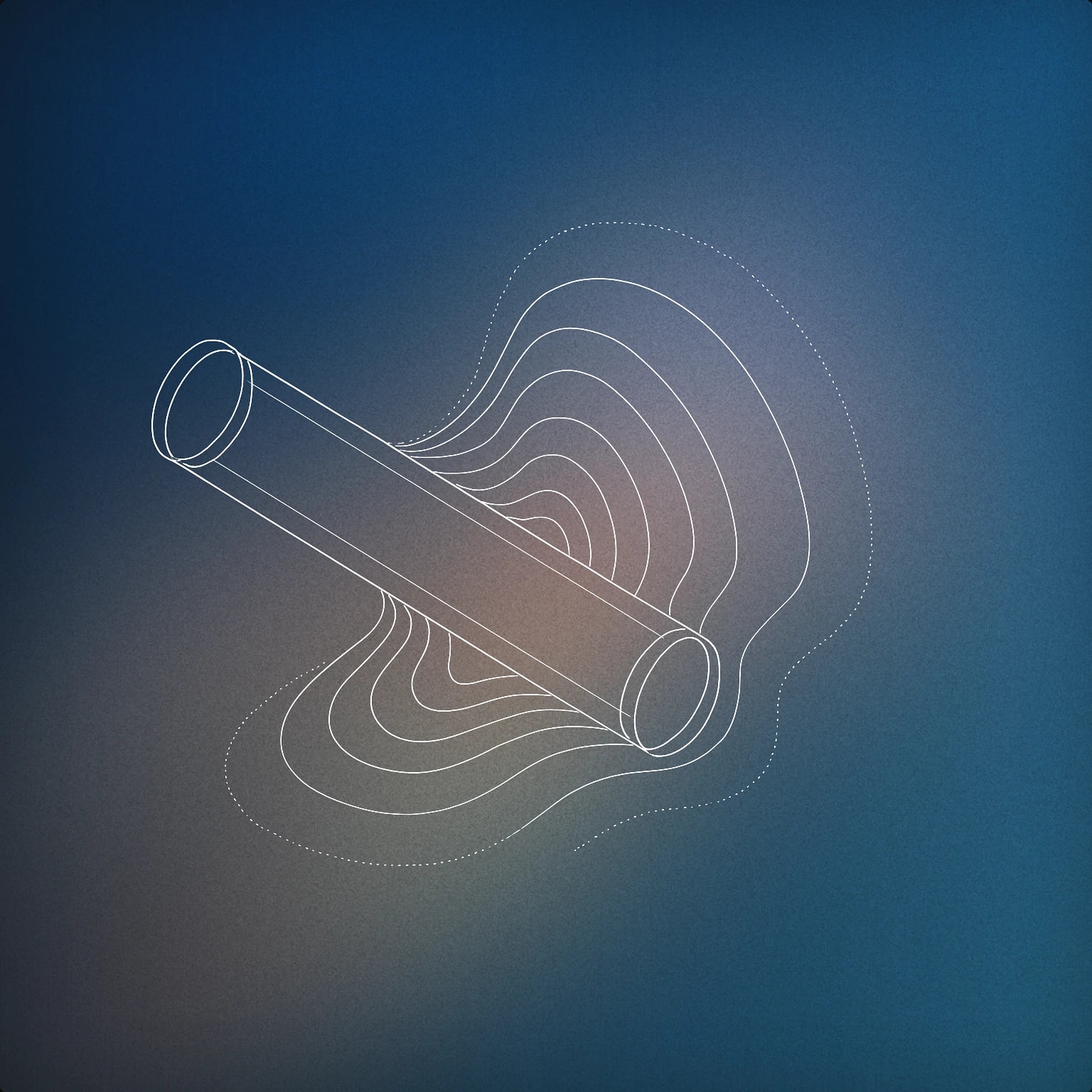 Cover of A sleek, cylindrical glass tube emitting soft, undulating soundwave patterns that diffuse outward in gentle, hazy layers for Mist sound effects