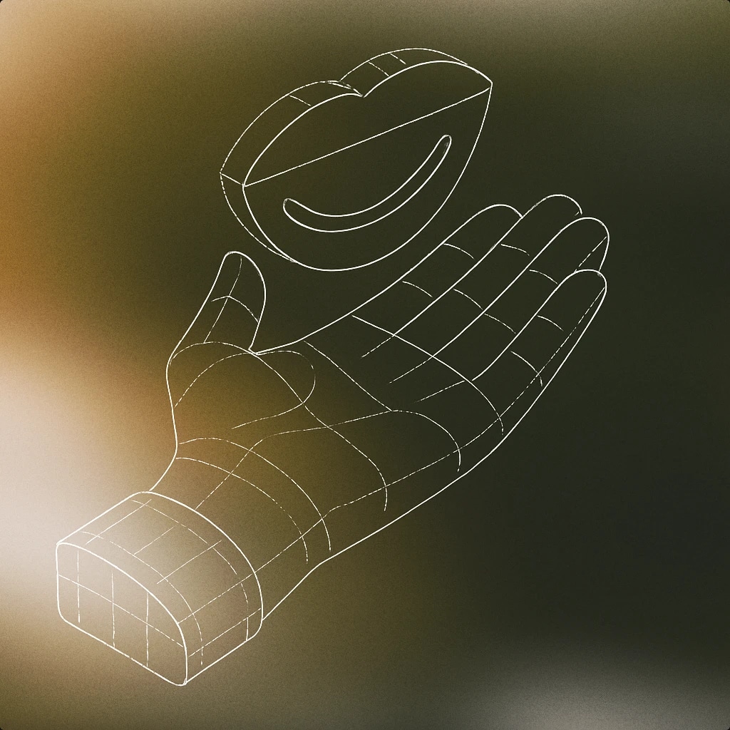 Cover of Raised hand with a smiling mouth symbol hovering above the palm for Yay sound effects