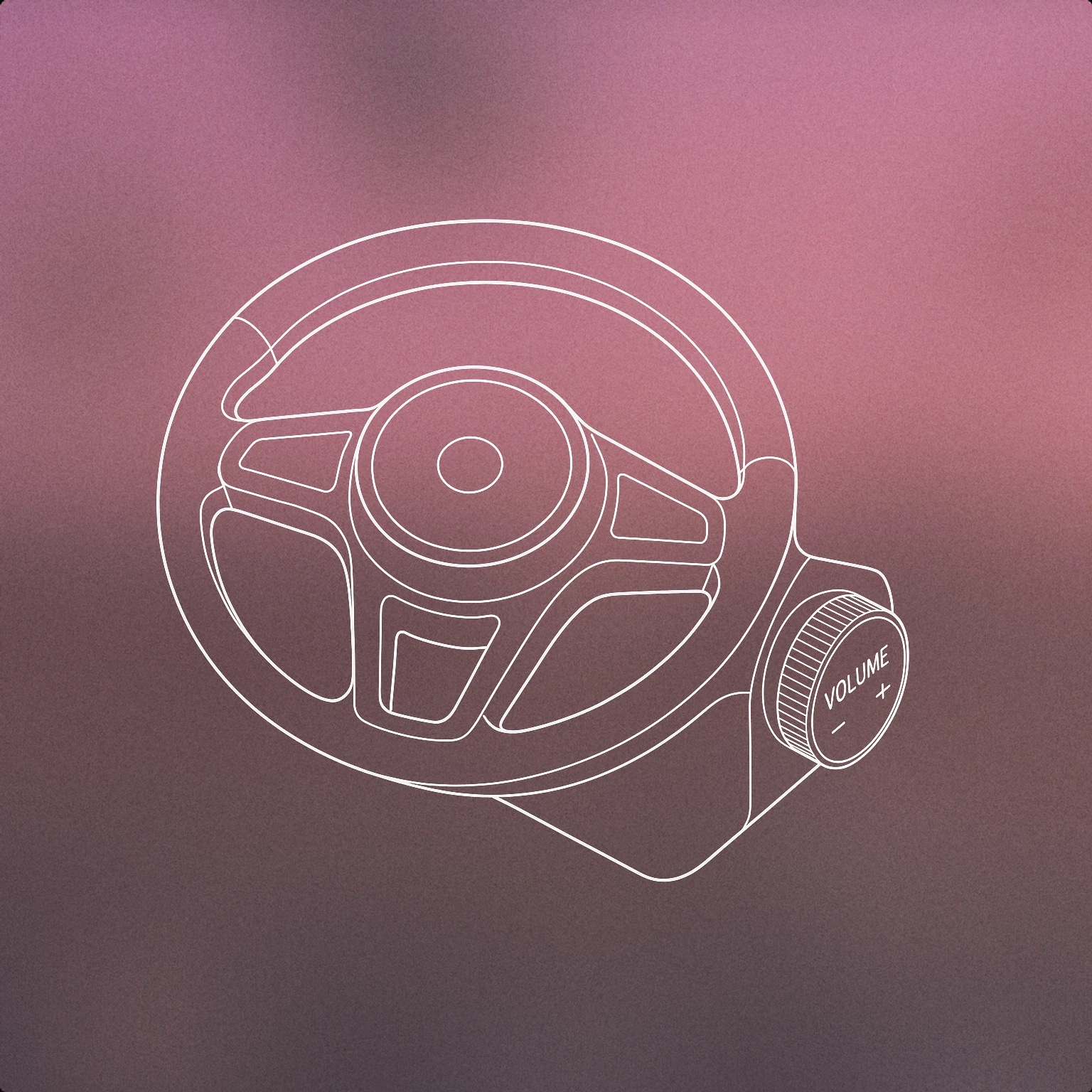 Cover of Steering wheel with integrated volume control knob for Porsche sound effects