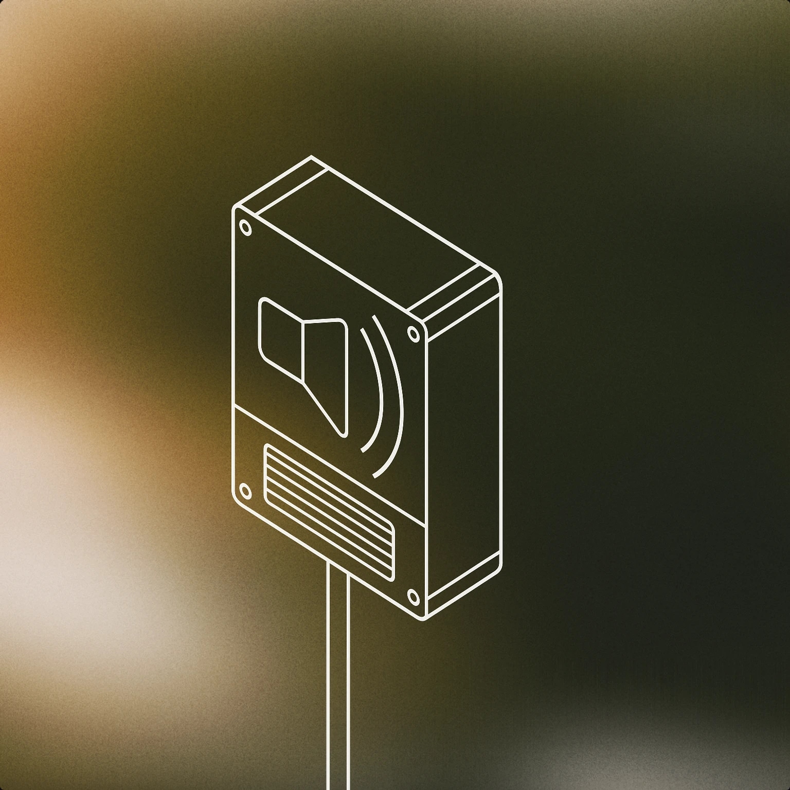 Cover of wall-mounted siren box with a radiating sound icon for Burglar Alarm sound effects