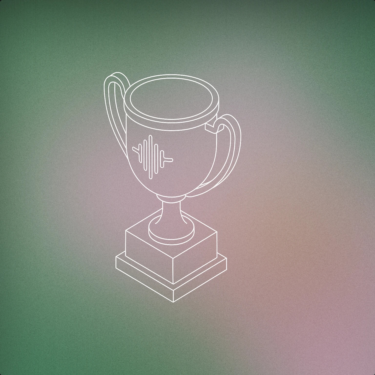 Cover of a trophy with a stylized soundwave engraved on its front for Success sound effects