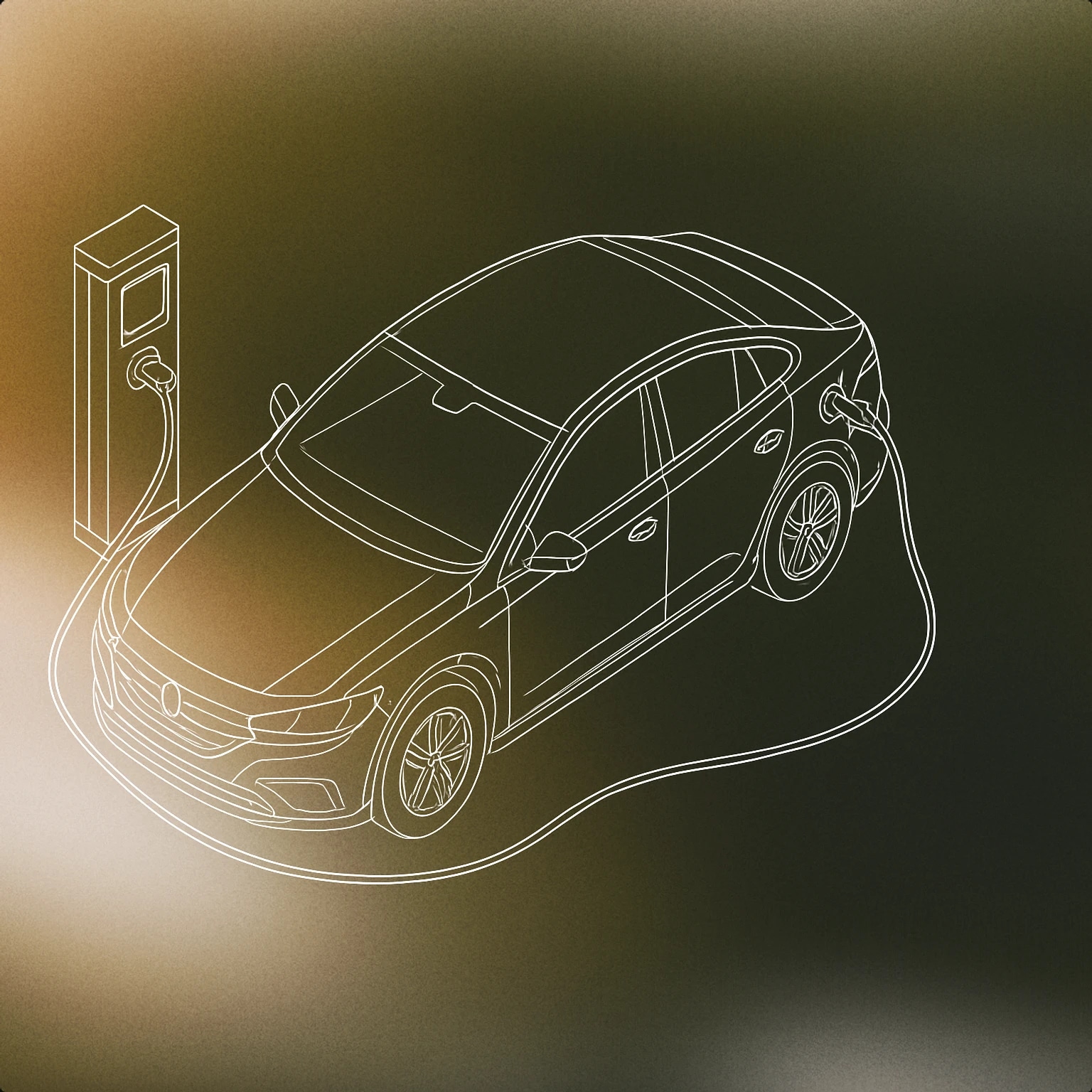 Cover of Electric car charging at a charging station with a visible cable connection for Electric Car sound effects