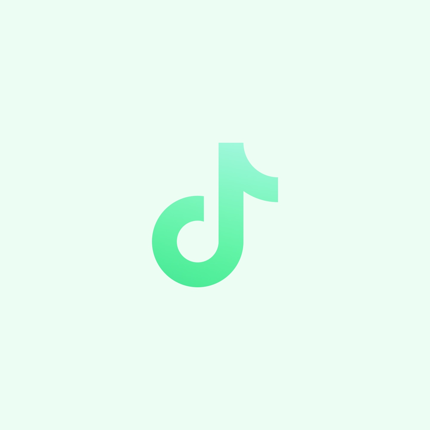 TikTok logo on a light green background.