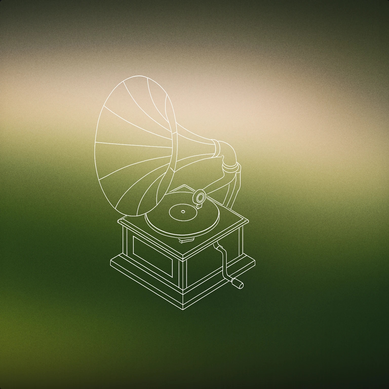 Cover of phonograph with a large horn for Antique Vehicle sound effects