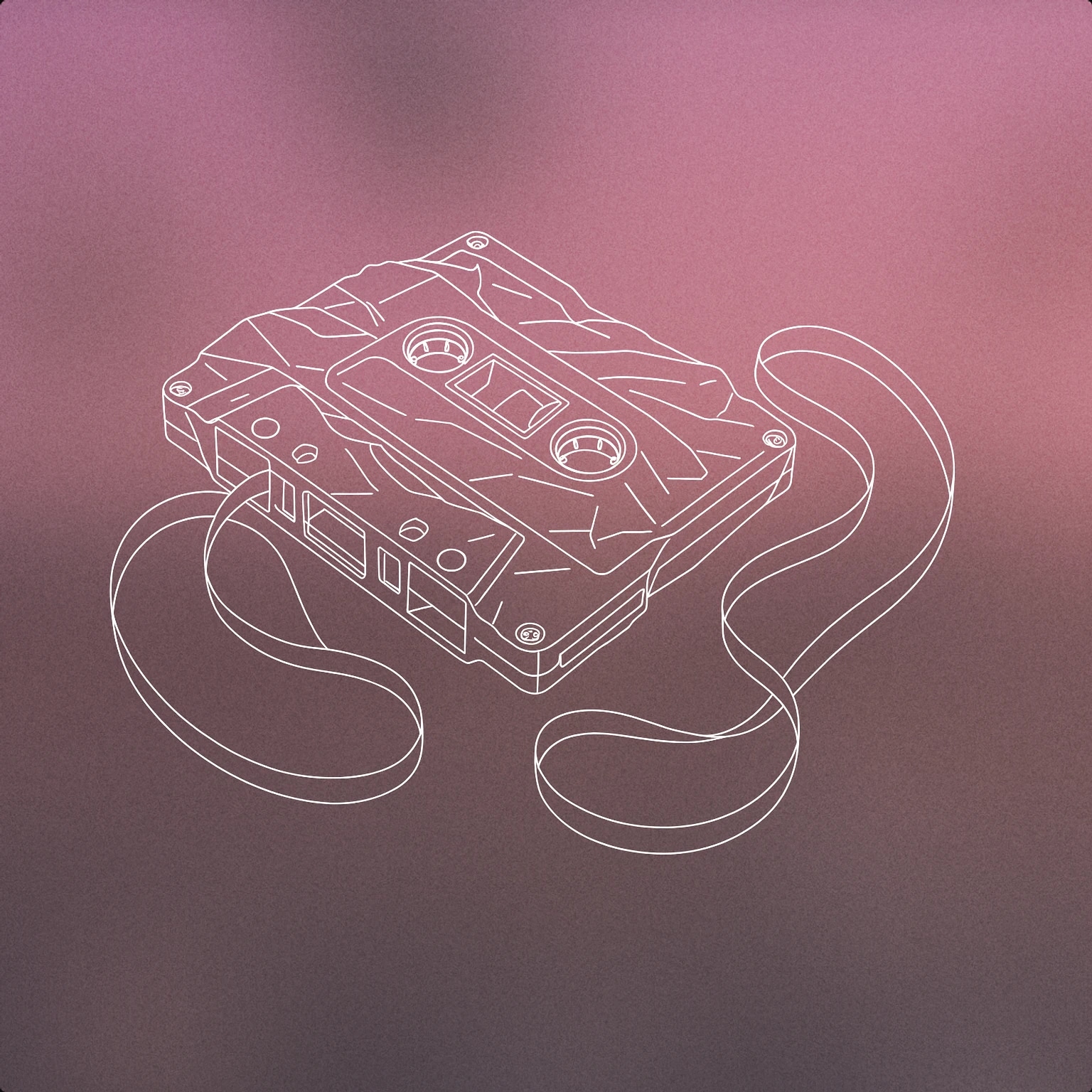 Cover of A crumpled audio cassette tape with loose, unspooled tape curling around it for Trash sound effects