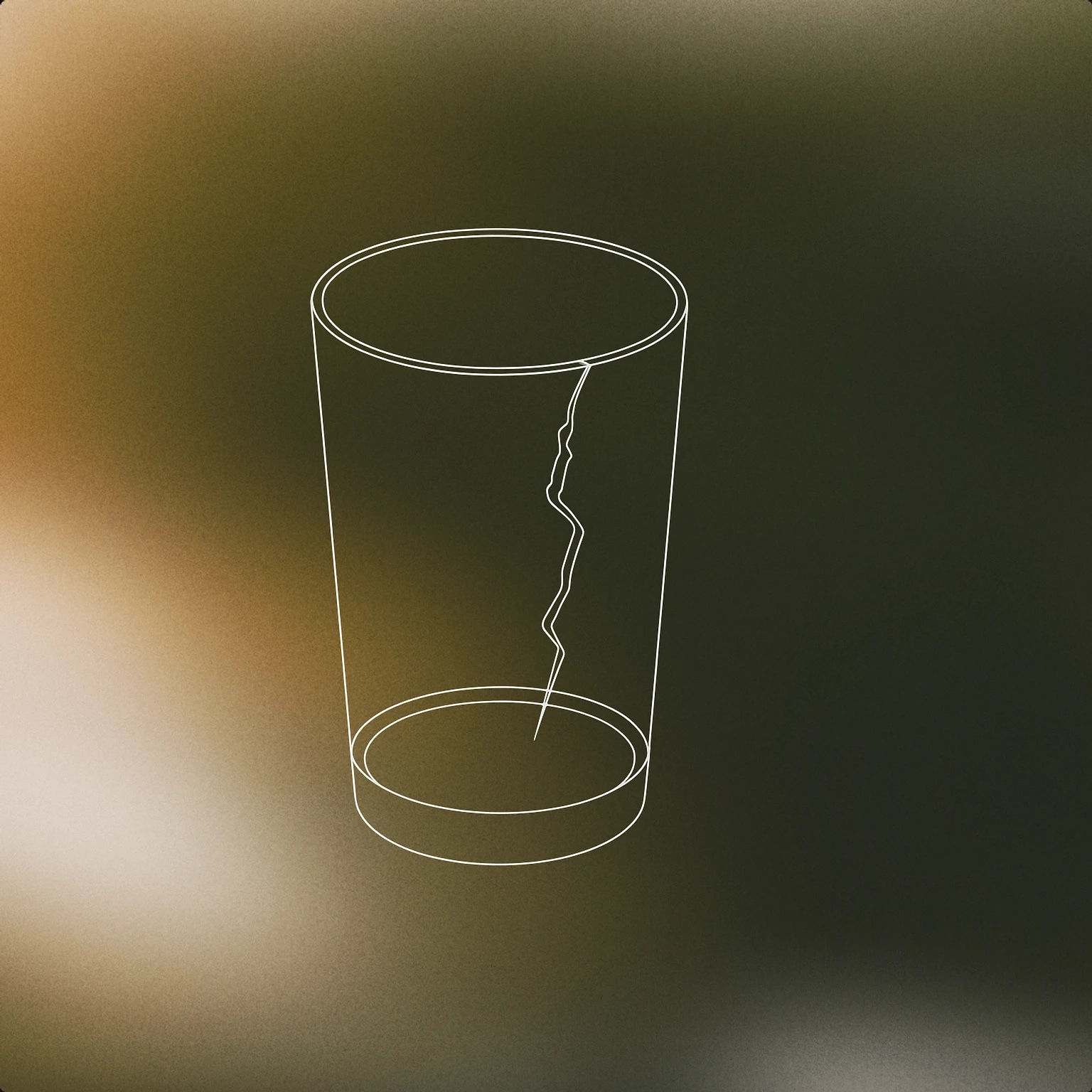 Cover of A single drinking glass with a prominent, jagged crack running from the rim to the base for Glass Shattering sound effects